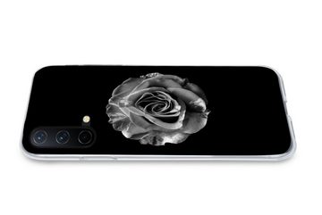 MuchoWow Handyhülle Blumen - Rose - Schwarz - Weiß - Botanisch, Phone Case, Handyhülle OnePlus Nord CE 5G, Silikon, Schutzhülle
