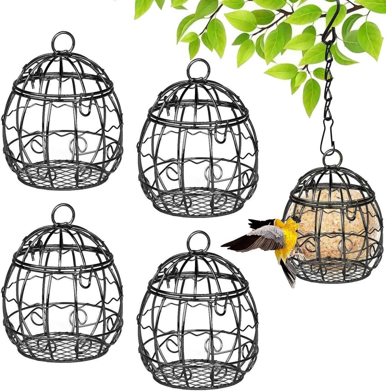 Vogelhaus Vogelfutterstation Metall Wildvogel Futterspender 4er Set