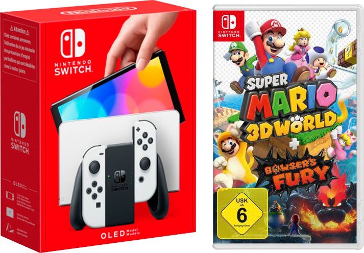 Nintendo Switch, OLED-Modell inkl. Mario 3D World + Bowser's Fury