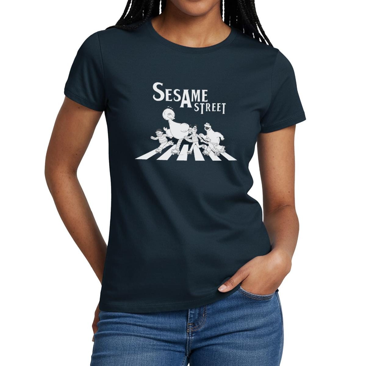 T-Shirt Sesamstraße Zebrastreifen Klassiker Frauen T-Shirt