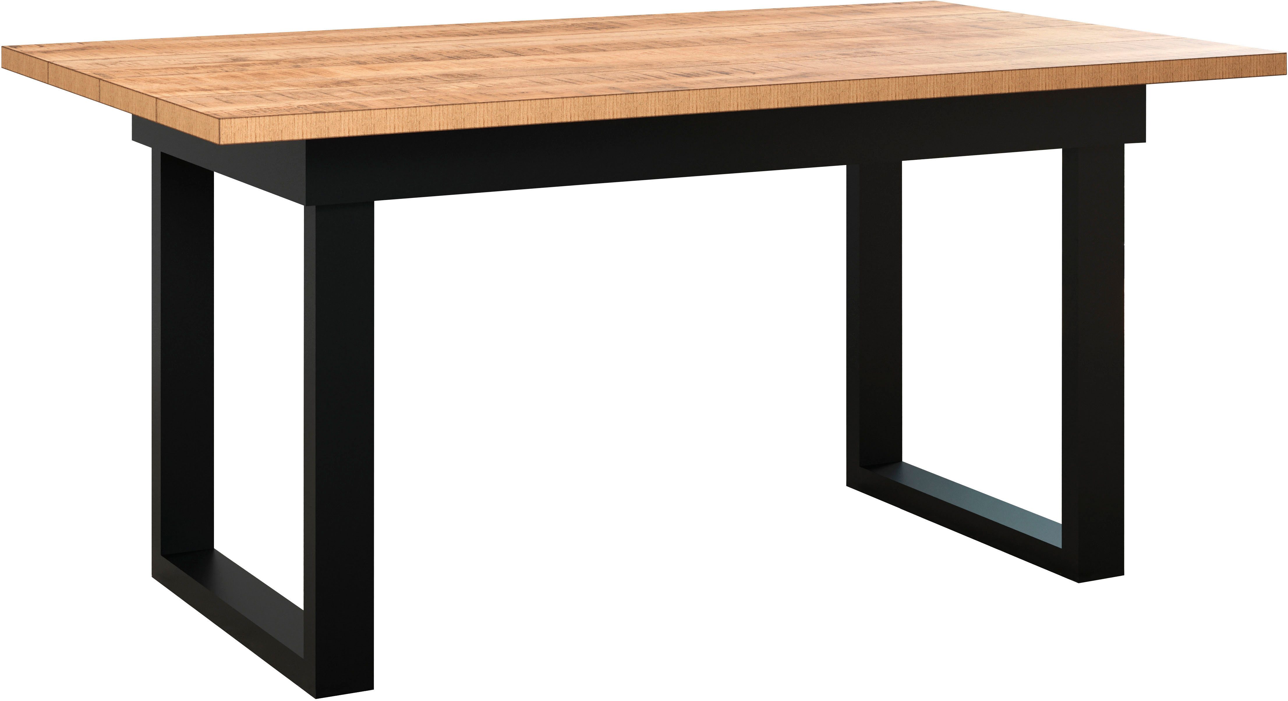Home affaire Esstisch Elda (1-St), Esstisch mit 32 mm Tischplatte und Metallfüßen – (B/T/H) 160/90/76 cm