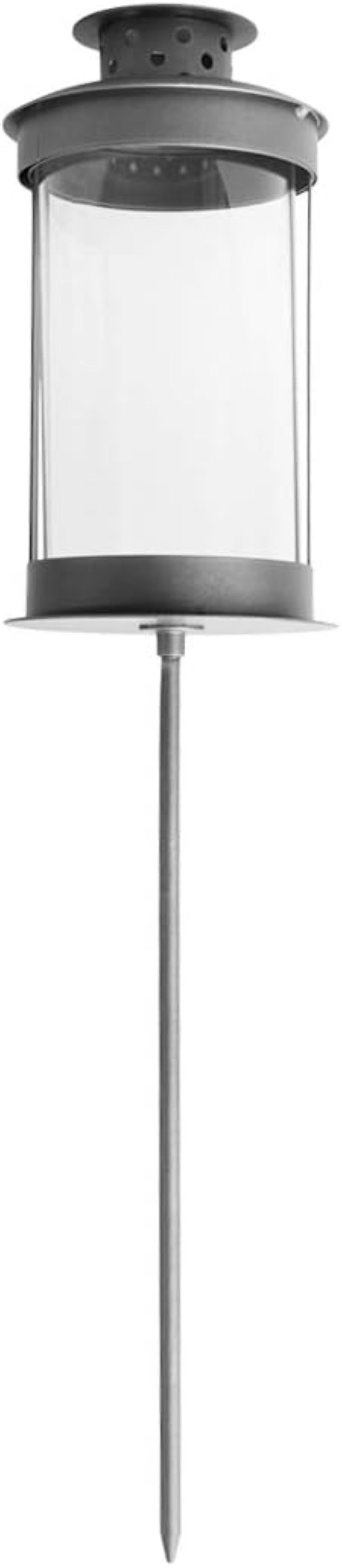 meytrade Kerzenlaterne Laterne mit Erdspieß für Garten, Balkon, Terrasse, Grabdeko (4 teilig inkl. Zündhölzer), windfeste, stabile Laterne für Kerzen oder Lichterketten