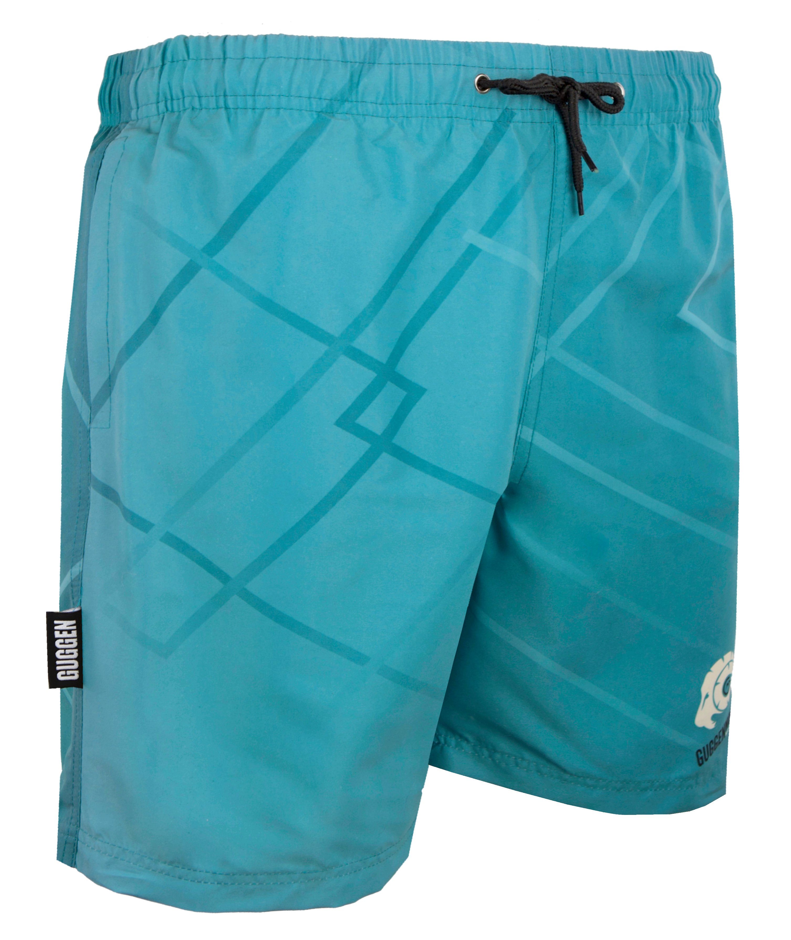 GUGGEN Mountain Badehose Badehose Herren Kordelzug Schnelltrocknende blaues Schnelltrocknende kariertes Muster Badeshorts mit Badeshorts Kordelzug