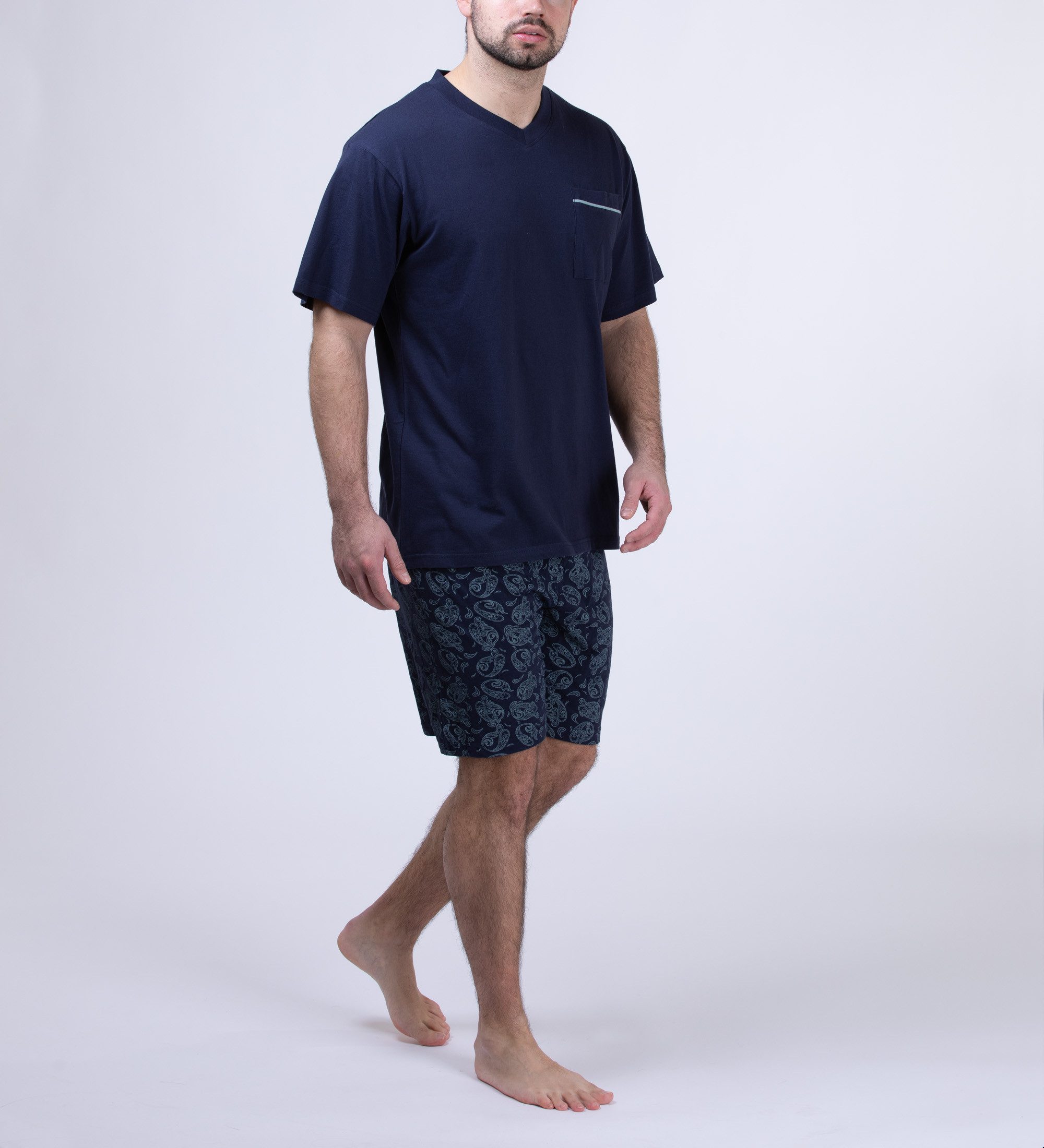 Moonline Shorty Herren Shorty Schlafanzug kurz aus Baumwolle günstig online kaufen