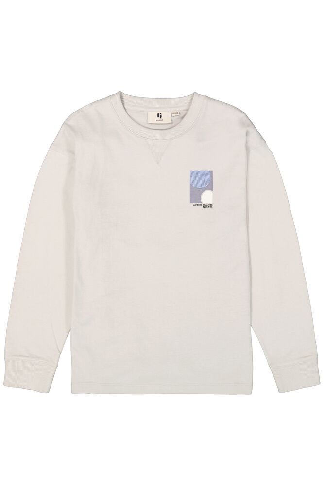 Garcia Langarmshirt Hellgraues Longsleeve mit Brust- günstig online kaufen