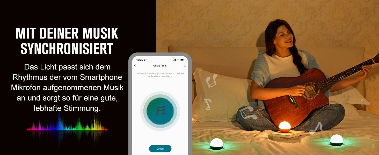 Lichtkugel Farbenfrohe S Pro OD Grün Nachtlicht Dynamische mit OLIGHT Obulb und App-Steuerung