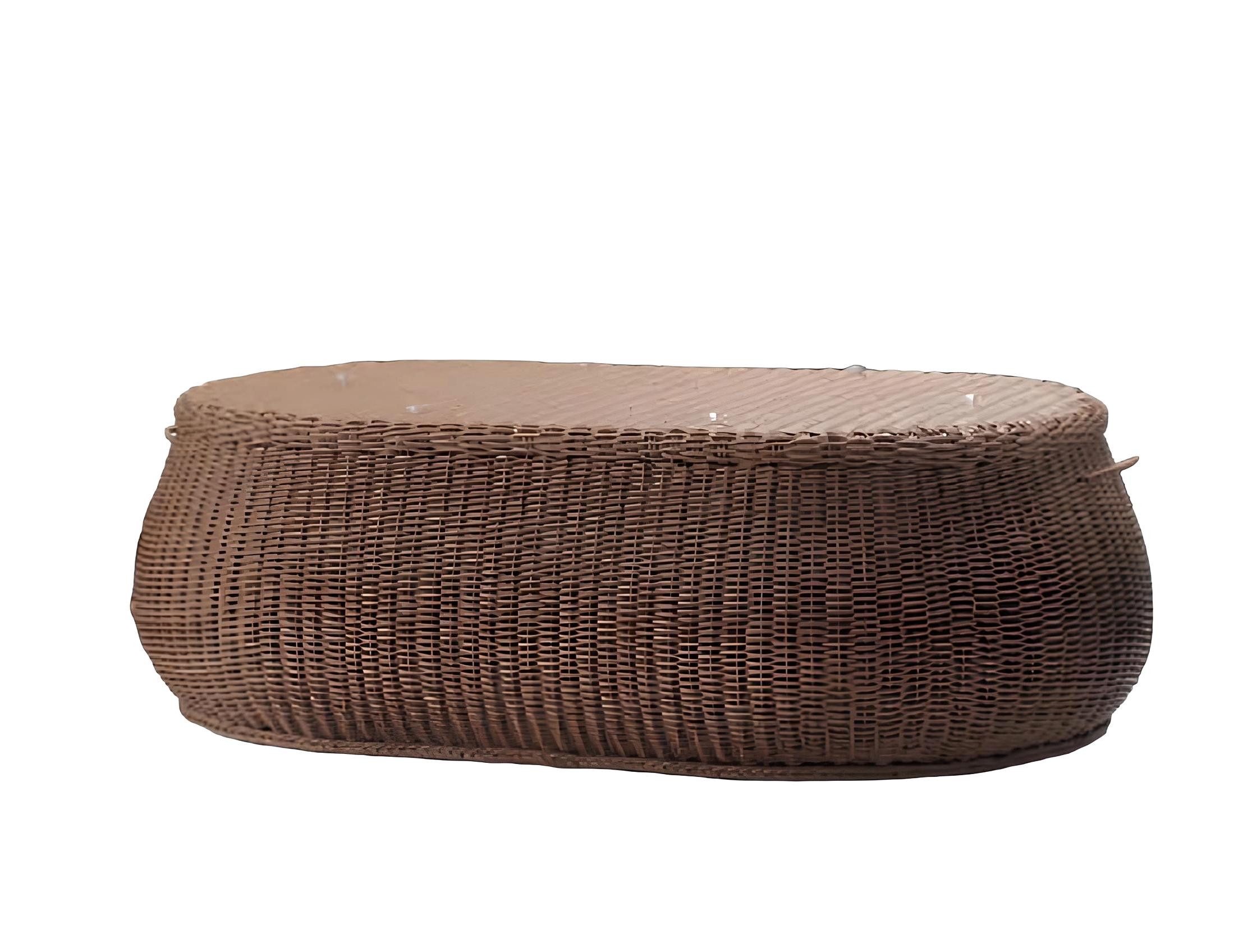 Xlmoebel Couchtisch Brauner Rattantisch für die Terrasse mit stilvollem Design (Couchtisch), Hergestellt in Europa