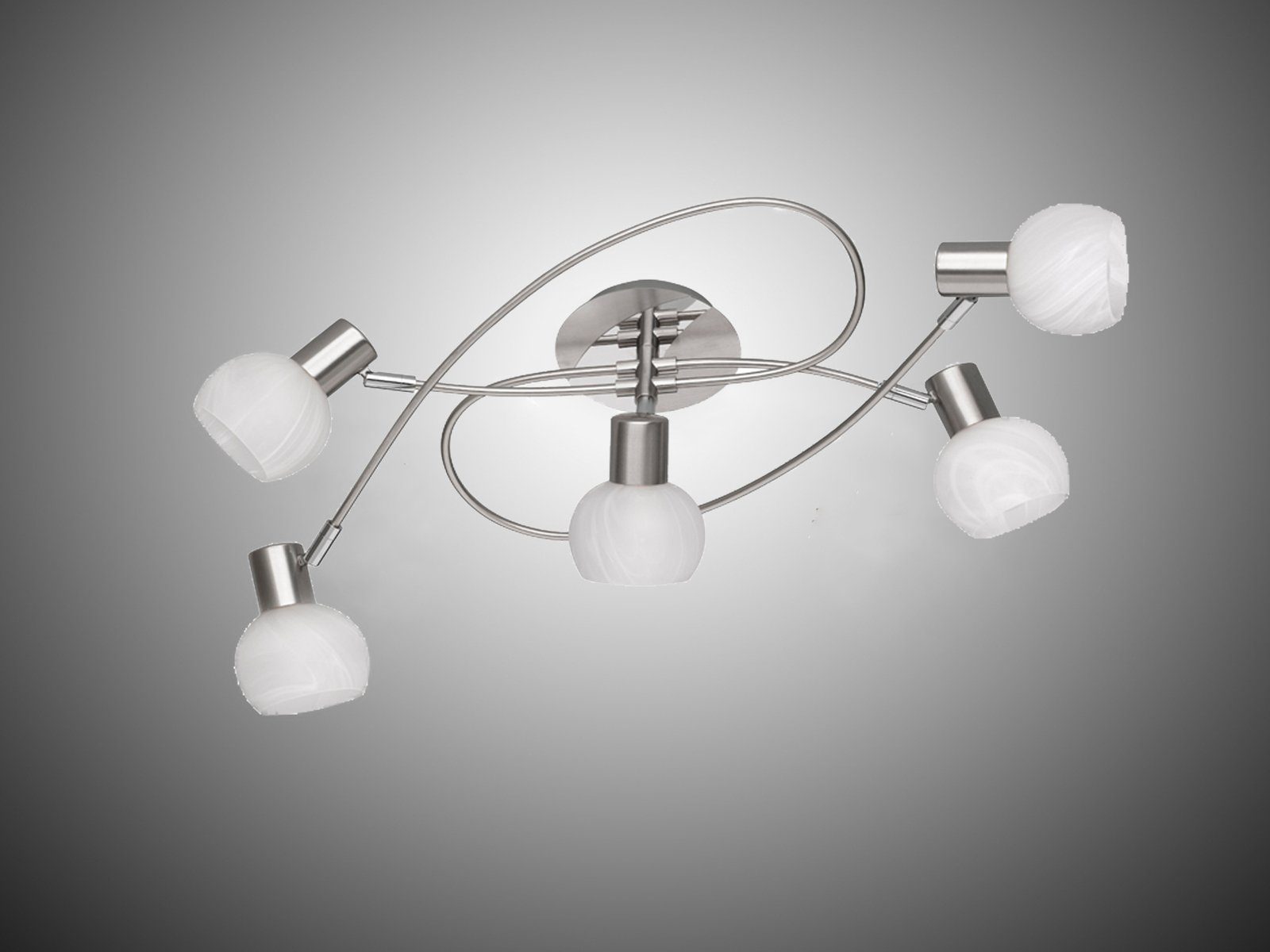 Reality Leuchten LED Deckenstrahler, Dimmfunktion, LED wechselbar, Warmweiß, innen, Ankleidezimmer & im Treppenhaus Lampenschirme Glas Weiß, B 52cm