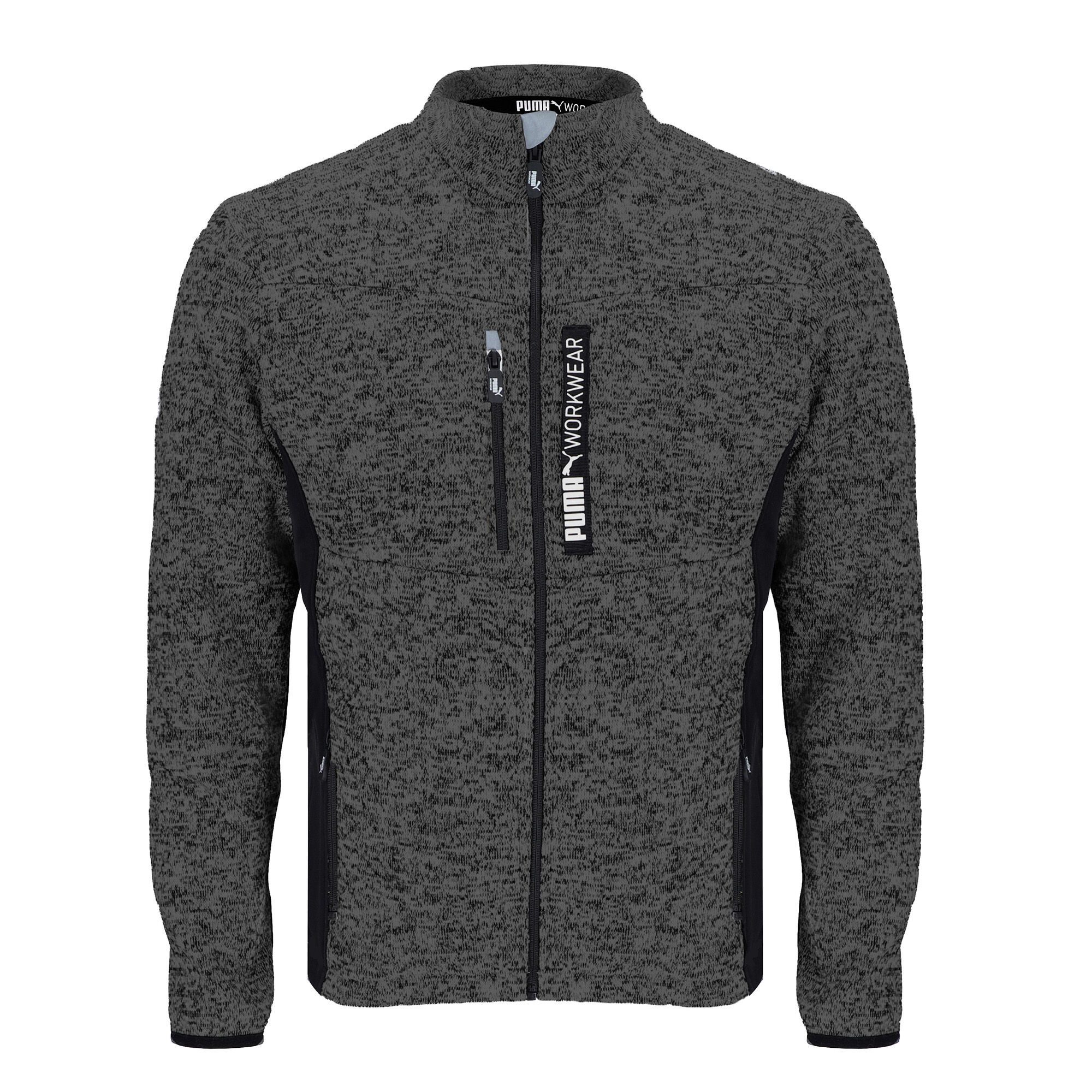 PUMA Workwear Fleecejacke Strickfleecejacke mit Stehkragen, verlängertes Rückenteil