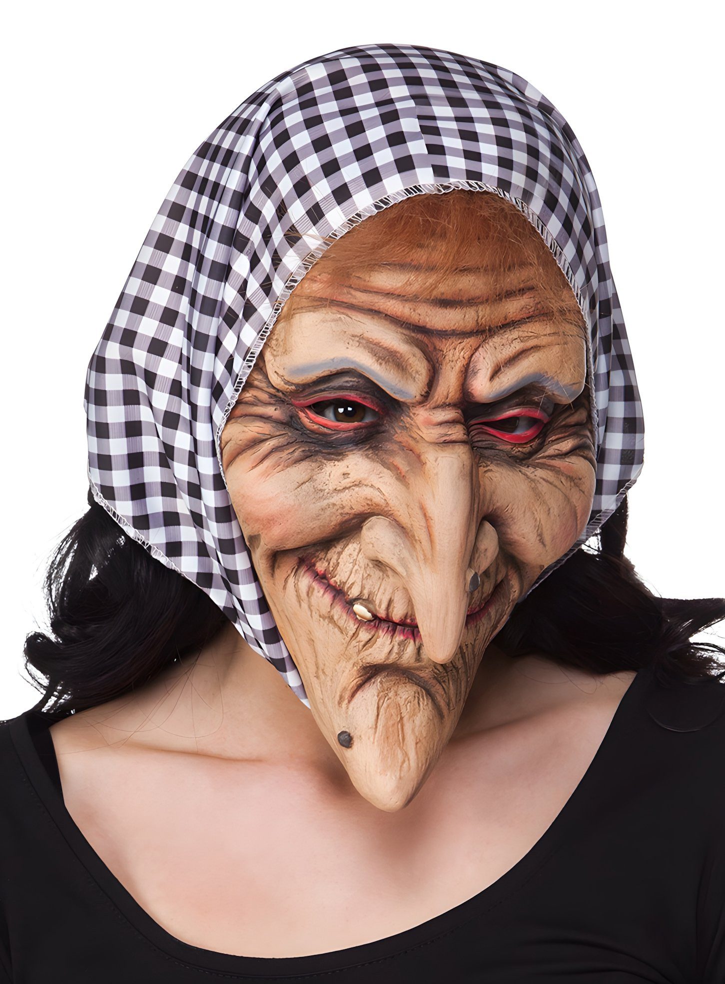 Boland Verkleidungsmaske Hexe Halbmaske mit Kopftuch, Von dieser alten Dame sollte man keine Äpfel annehmen!