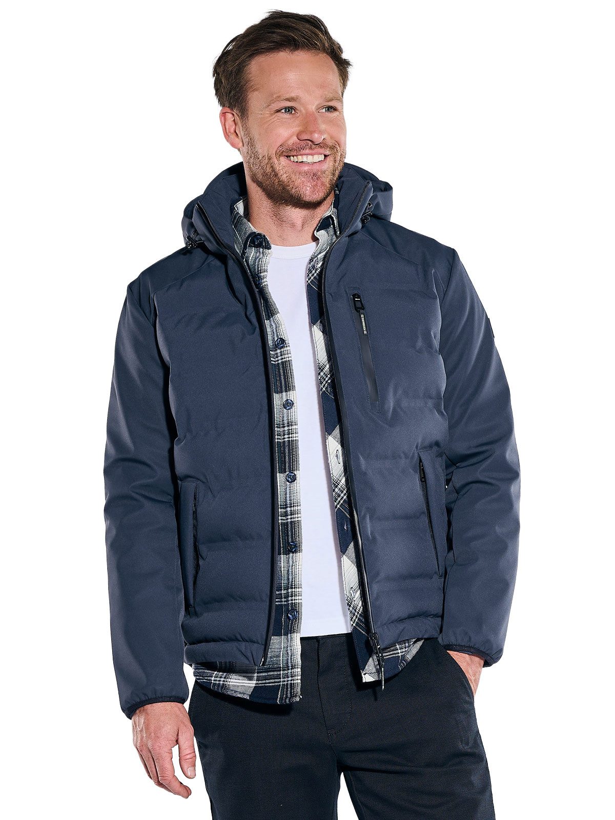 Engbers Kurzjacke Herren Funktionsjacke mit Softshell-Ärmel, Saphirblau