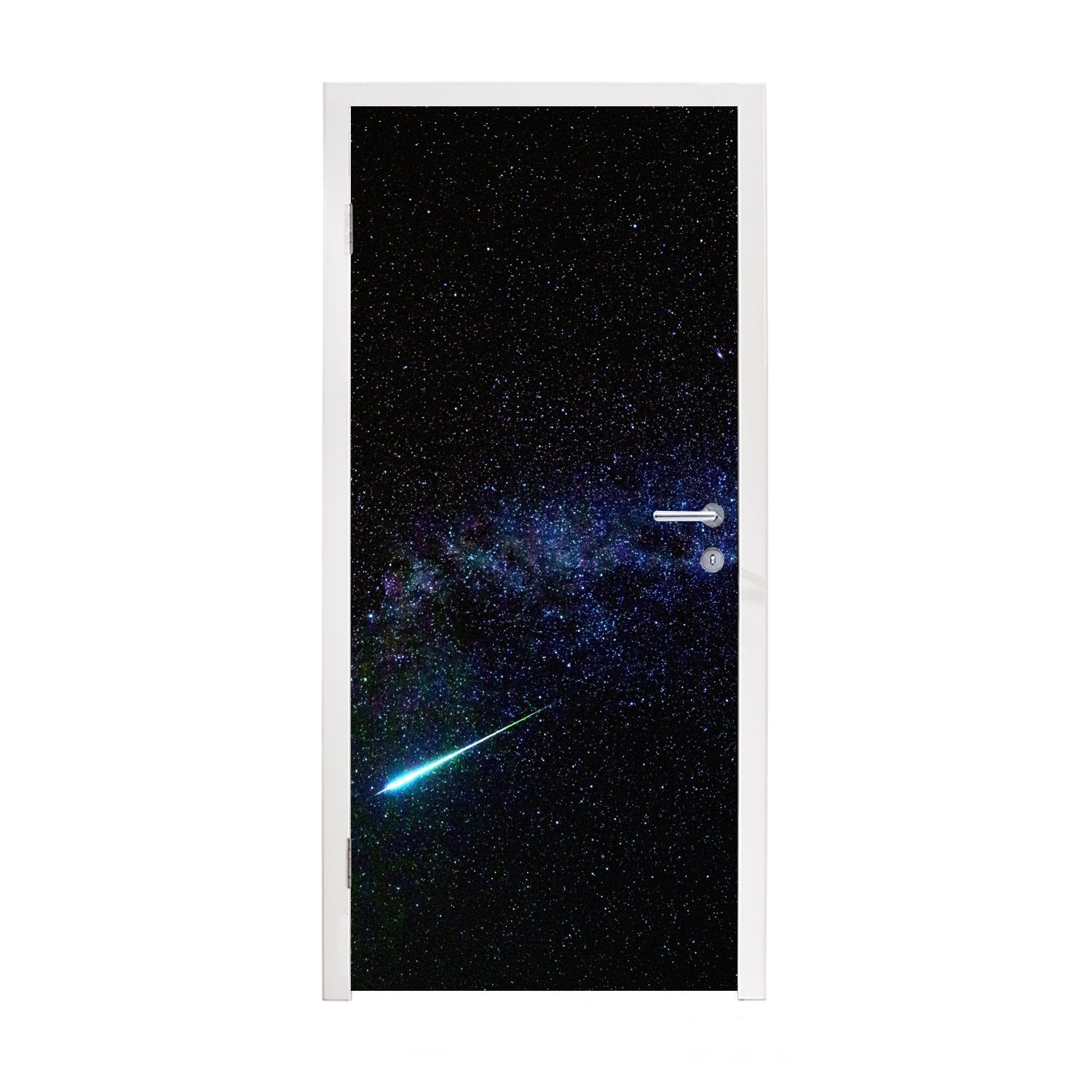 Matt, Fototapete St), Milchstraße, für schießt Ein Tür, die cm Meteor MuchoWow bedruckt, durch Türaufkleber, 75x205 (1 Türtapete
