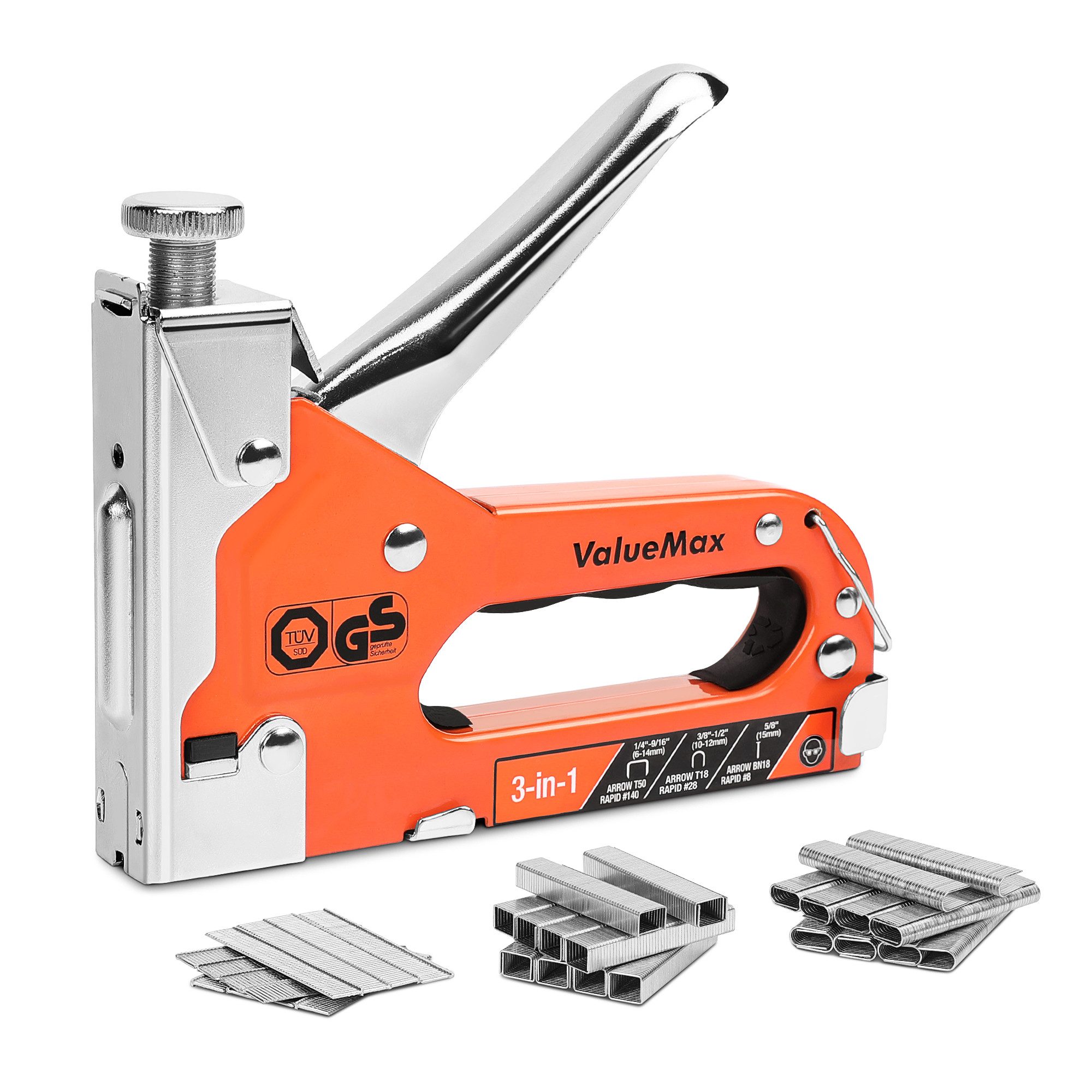 Handtacker Set, 3-in-1 Werkzeugtacker mit 3000 Klammern