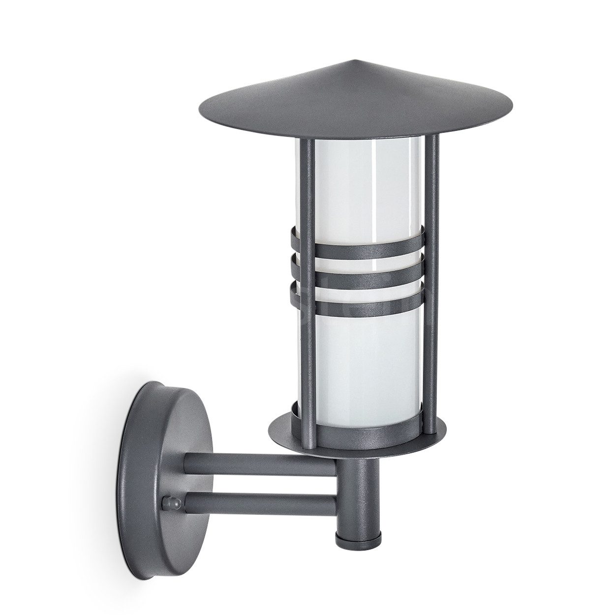 hofstein Außen-Wandleuchte moderne Wandlampe aus Metall/Glas in Anthrazit/Milchglas, ohne Leuchtmittel, Wandleuchte, Glasschrim, 1xE27, ohne Leuchtmittel, IP44