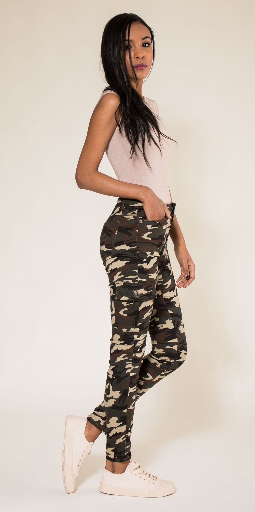Nina Carter Stoffhose Denim Cargo Pants günstig online kaufen