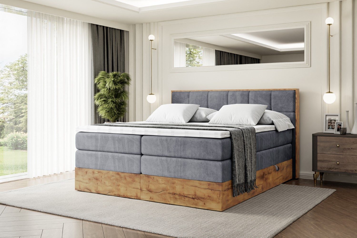 ALTDECOR Boxspringbett LOLLI7 KING (Multipocket-Matratze H4, H3 Matratze Bo günstig online kaufen