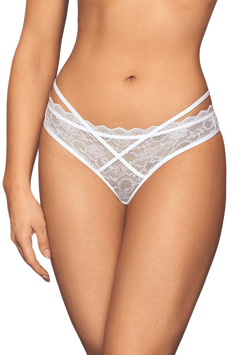 Spitzenhöschen (Packung, 1-St) Weißes Panty Blumenmuster Sunspice mit