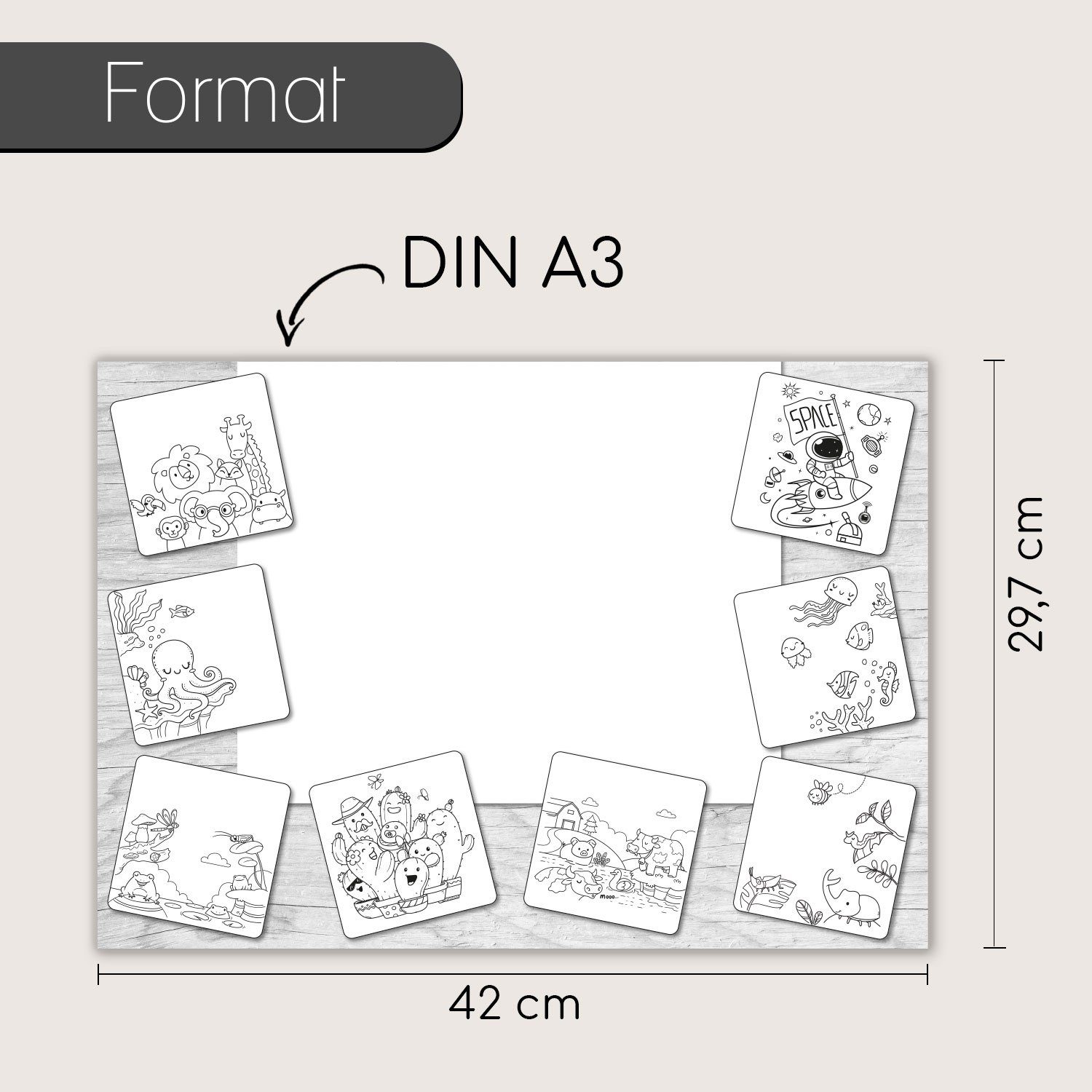 younikat Platzset Tischset zum Ausmalen für günstig online kaufen