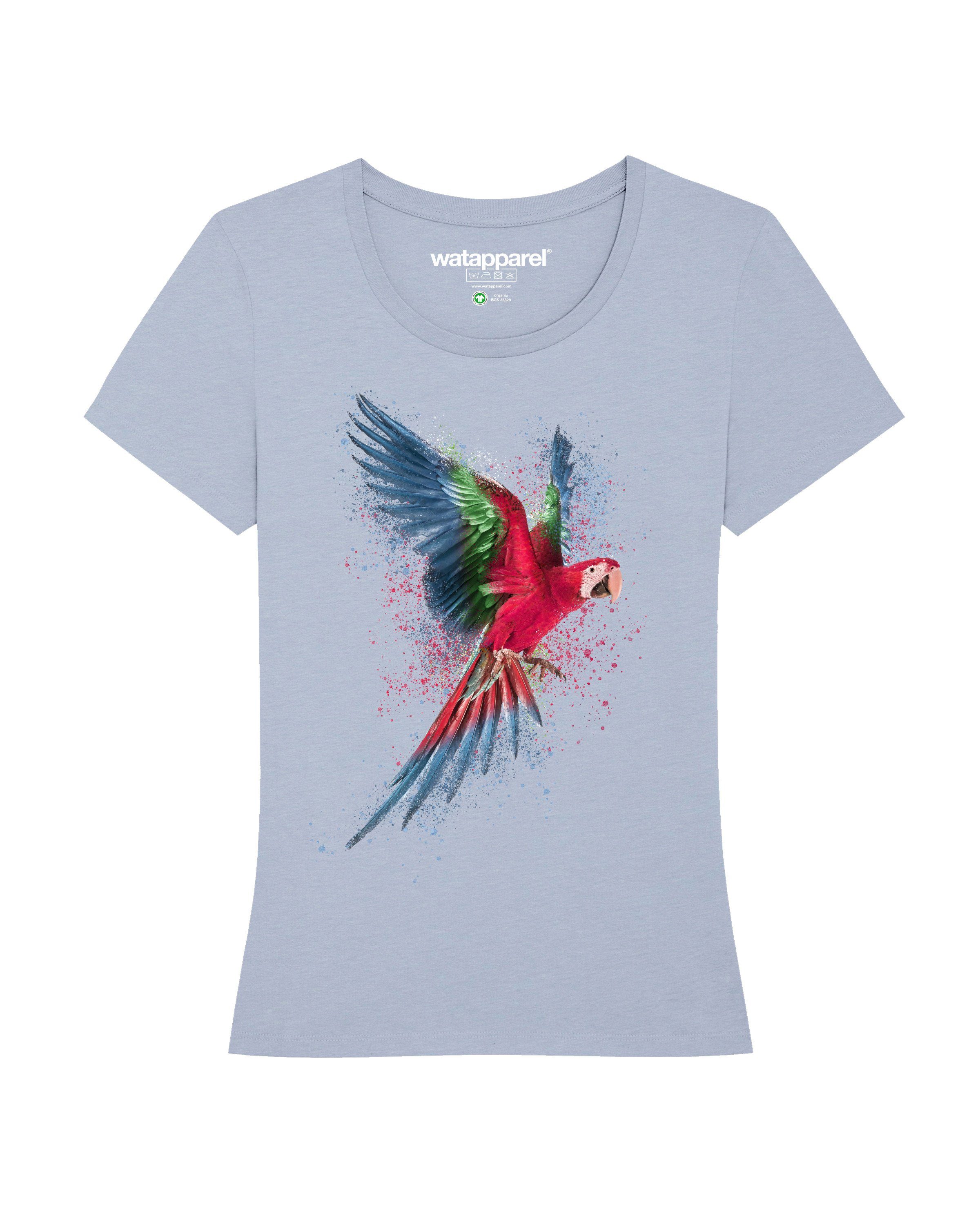 dunkelblau (1-tlg) Print-Shirt Apparel Papagei wat?