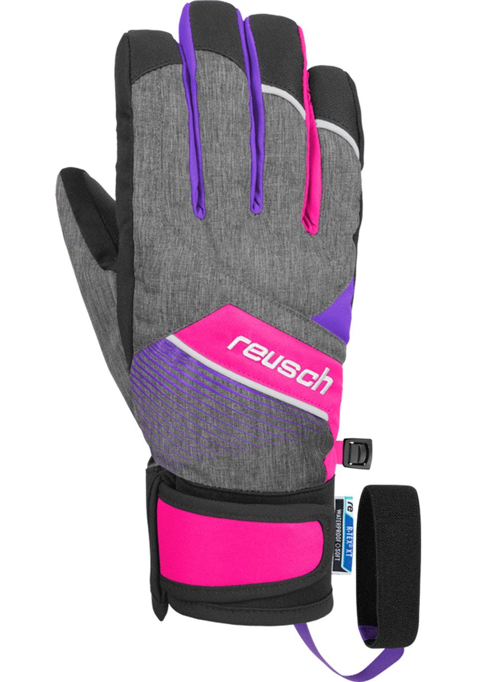 Design Skihandschuhe Ferdi R-TEX® in sportlichem Reusch pink-grau XT Junior