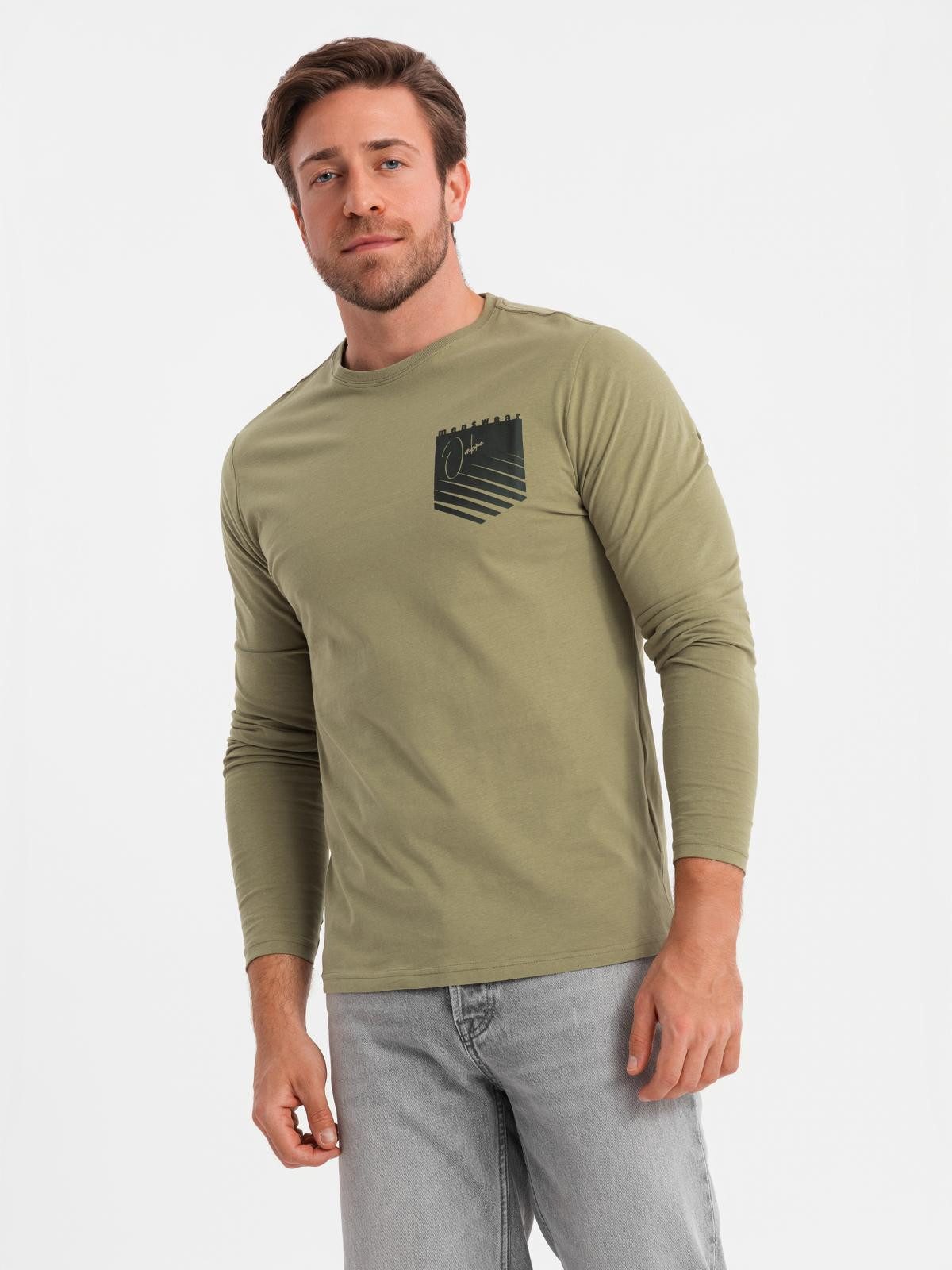 OMBRE Longsleeve Herren Longsleeve mit Taschenaufdruck günstig online kaufen