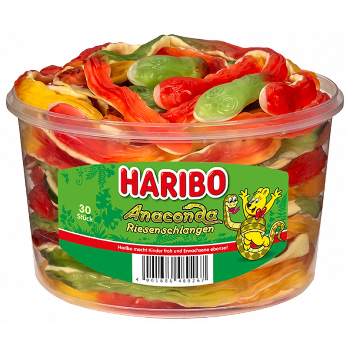 HARIBO Süßigkeit, Haribo Anaconda Riesenschlangen Fruchtgummi Schaumzucker 1200g