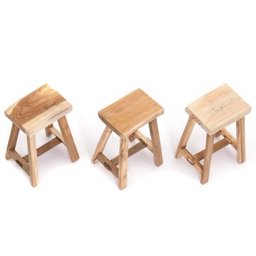 CREEDWOOD Hocker HOLZ HOCKER "SQUARE 30", Teakholz, 30 cm, Teak Schemel, Blumenhocker