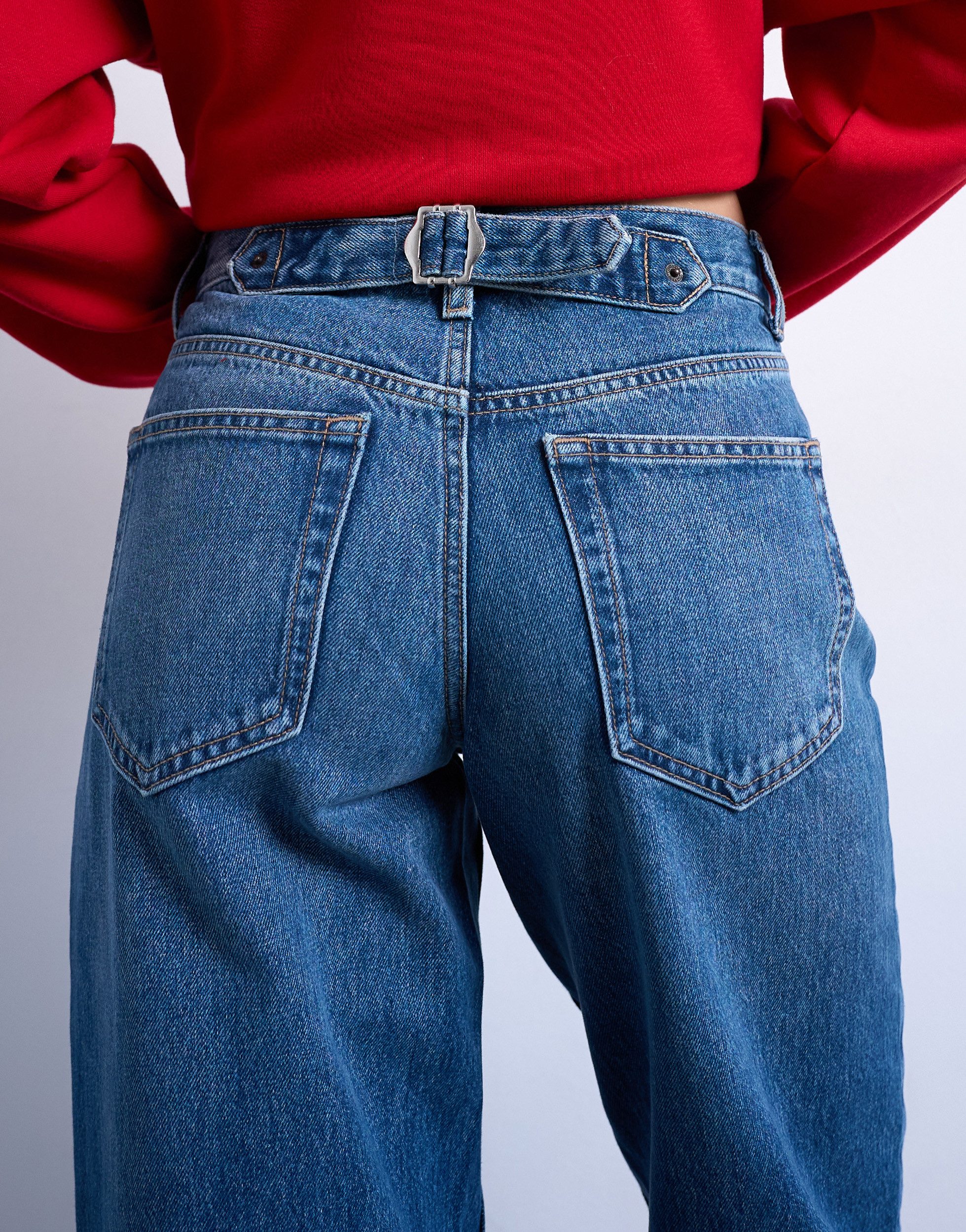 TOPSHOP Weite Jeans TSCINCH LR WIDE DNM JEANS MB NOOS Baumwolle, relaxed fit, low waist