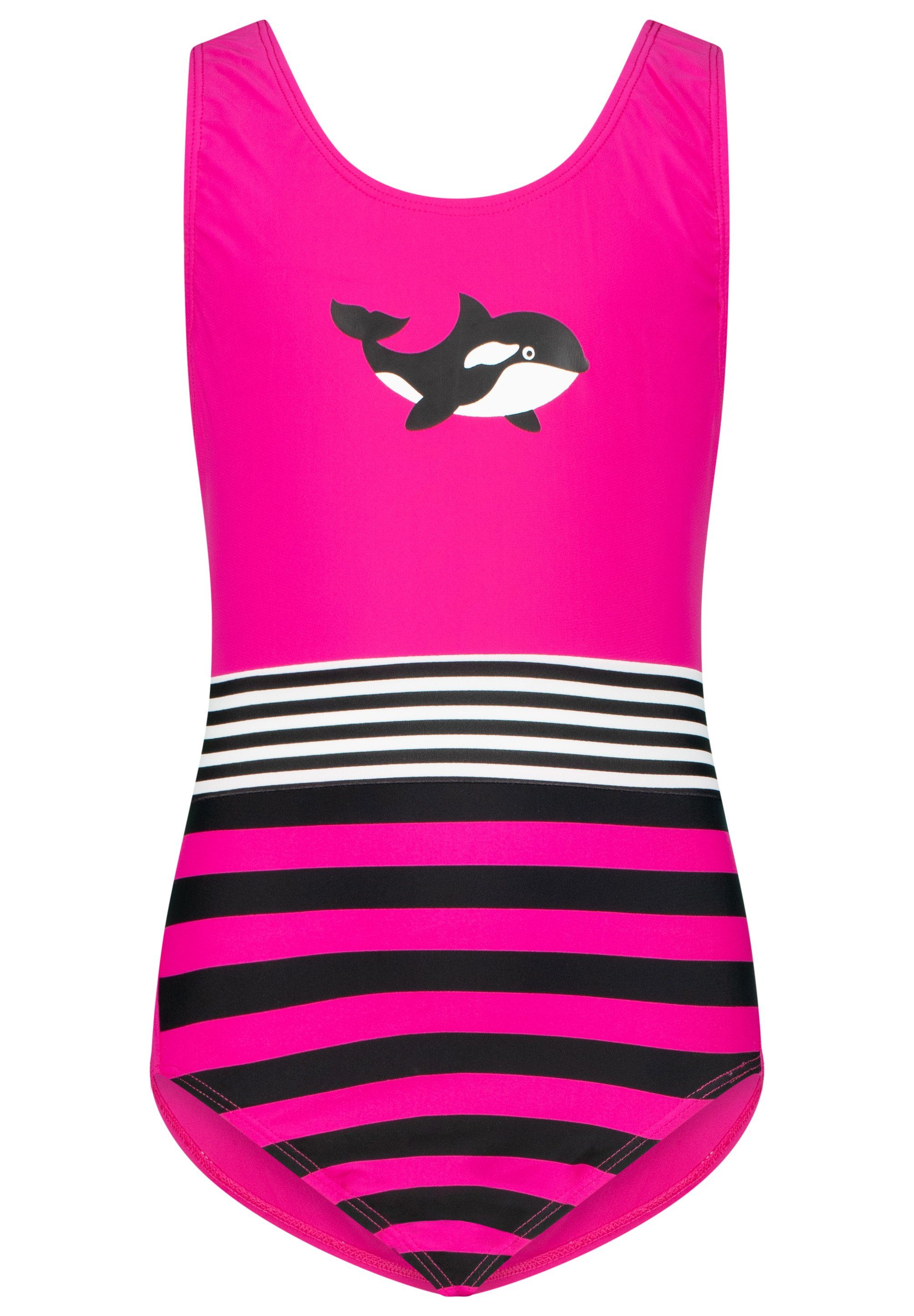 Beco Beermann Badeanzug BECO-SEALIFE® mit Orca-Print und UV-Schutz 50+ pink, schwarz
