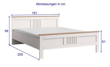 Empinio24 Komplettschlafzimmer Trentino, (Spar-Set, Kleiderschrank, Bett, Nachtkommoden), Bett 180x200 cm, Schrank 265 cm, 2x Nachttisch, Pinie, weiss Eiche