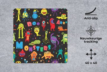 MuchoWow Gaming Mauspad Design - Monster - Party - Kinder (1-St), Mousepad mit Rutschfester Unterseite, Gaming, 40x40 cm, XXL, Großes