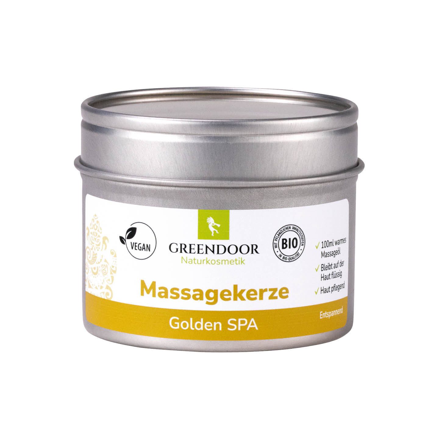 GREENDOOR Massagekerze Massagekerze Golden Spa