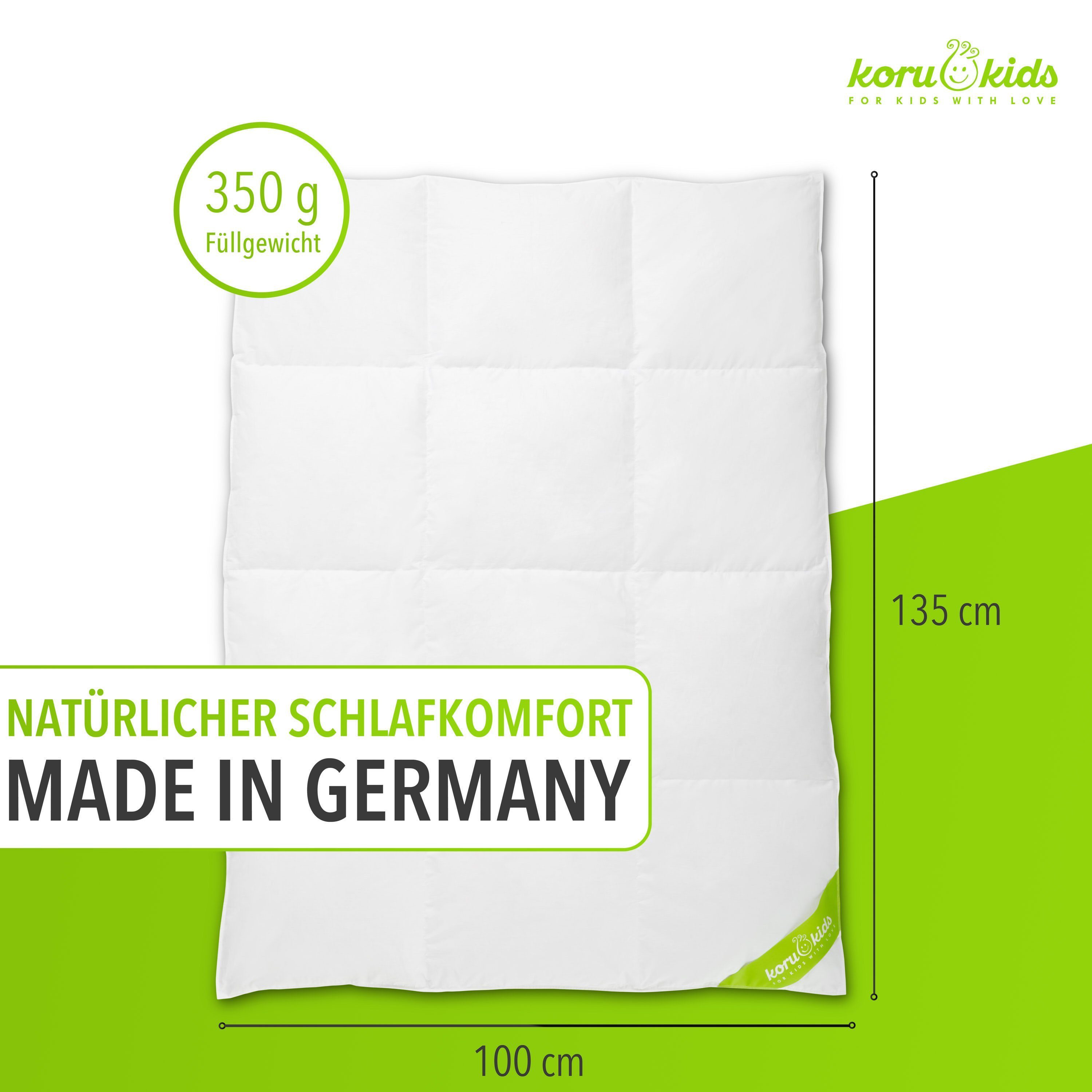 Koru Kids Kinderbettdecke Daunen Bettdecke Kinder 100x135cm, Füllung: 100% günstig online kaufen