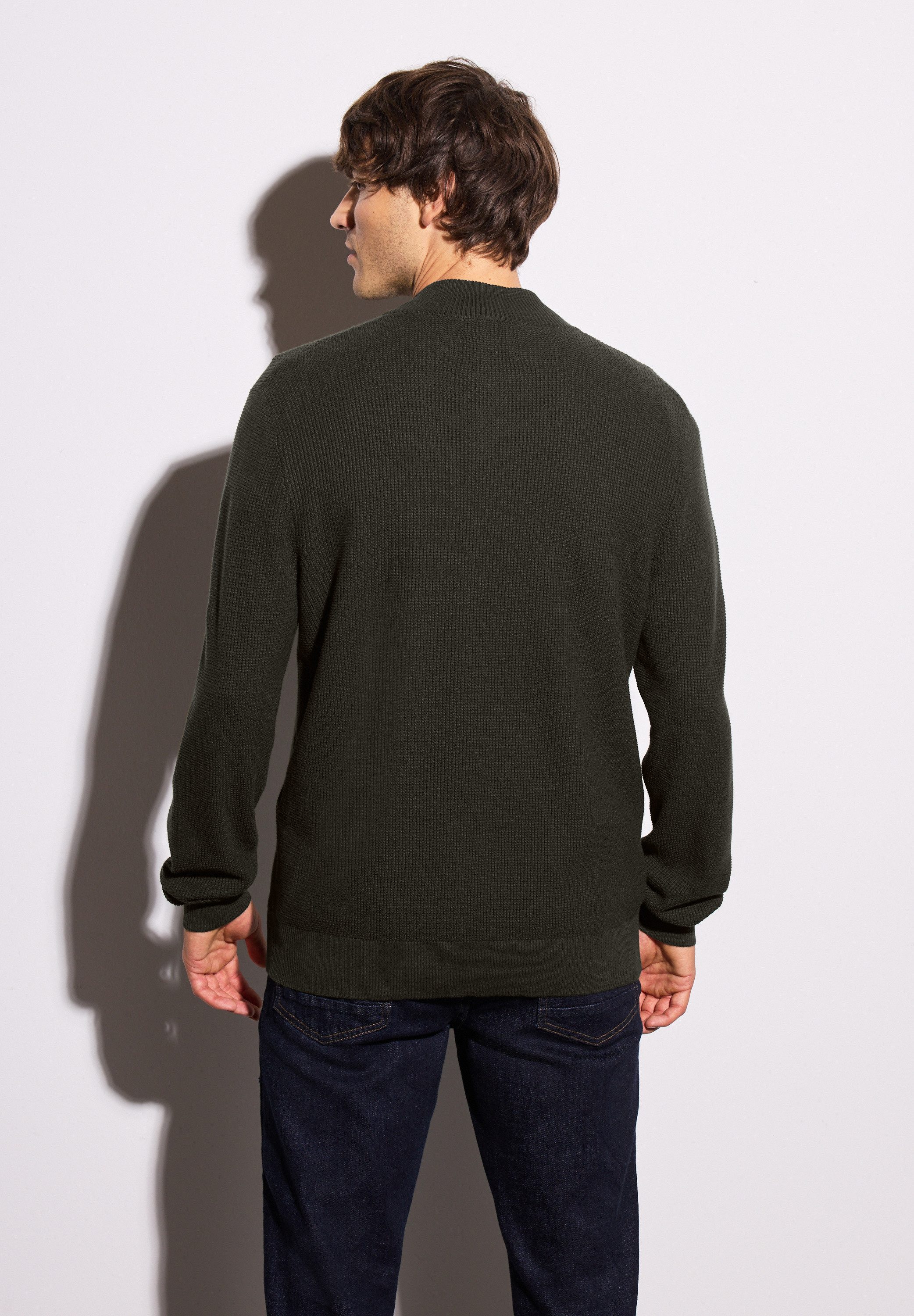 STREET ONE MEN Strickpullover aus reiner Baumwolle