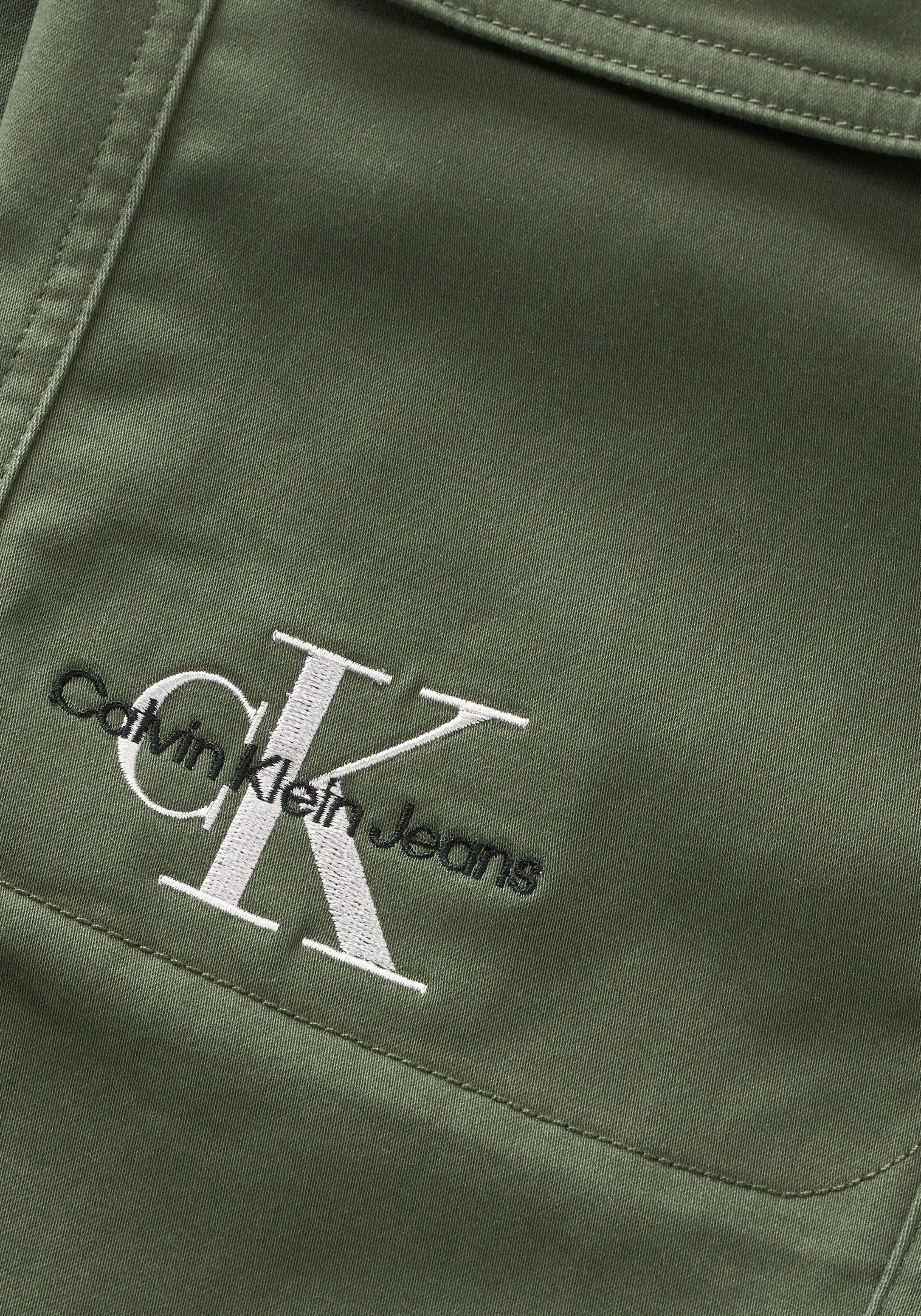 PANTS Calvin SATEEN mit CARGO Jeans Logoprägung Thyme Klein Cargohose
