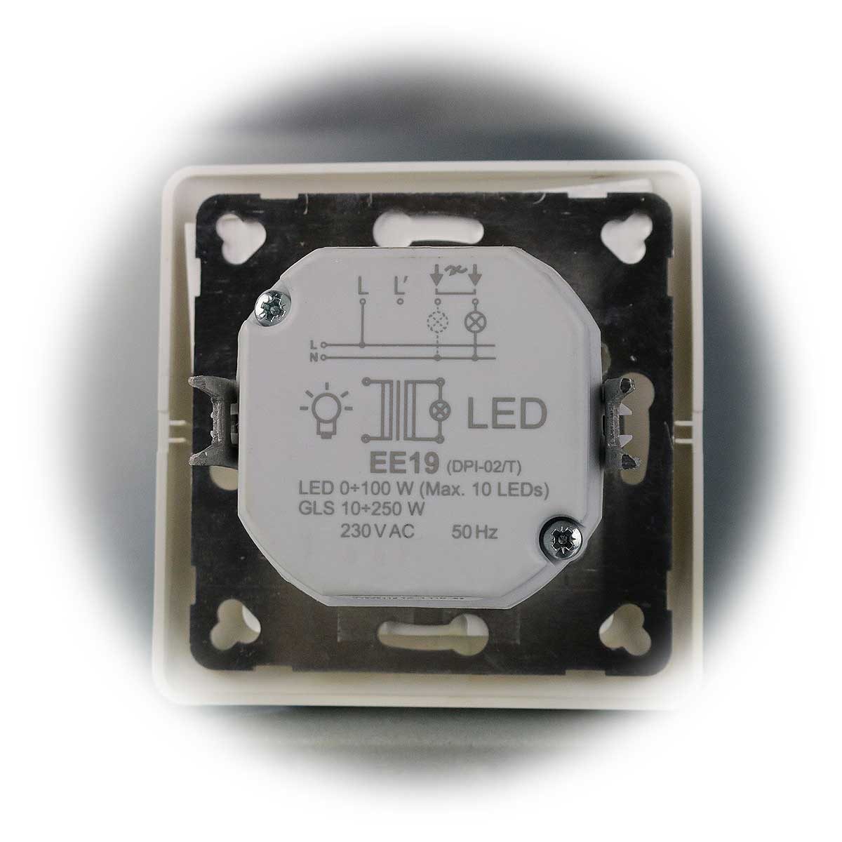 TEM Drehdimmer EKONOMIK LED Dimmer, weiß, 250V~/10A, UP, 0W-100W
