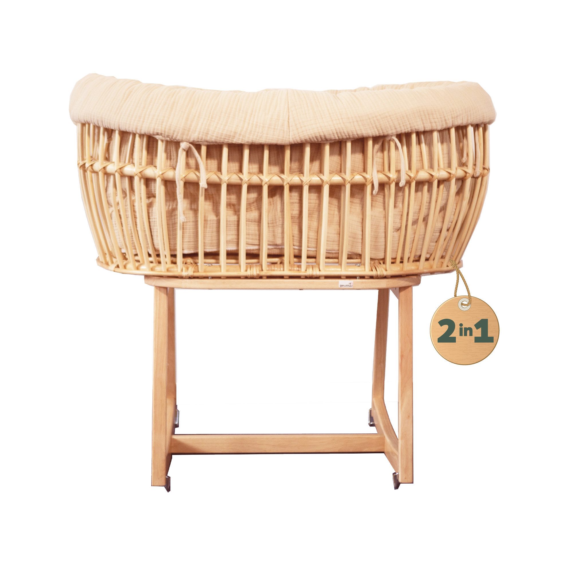 Geuther Babybett Schaukelwiege Rattan Rocker