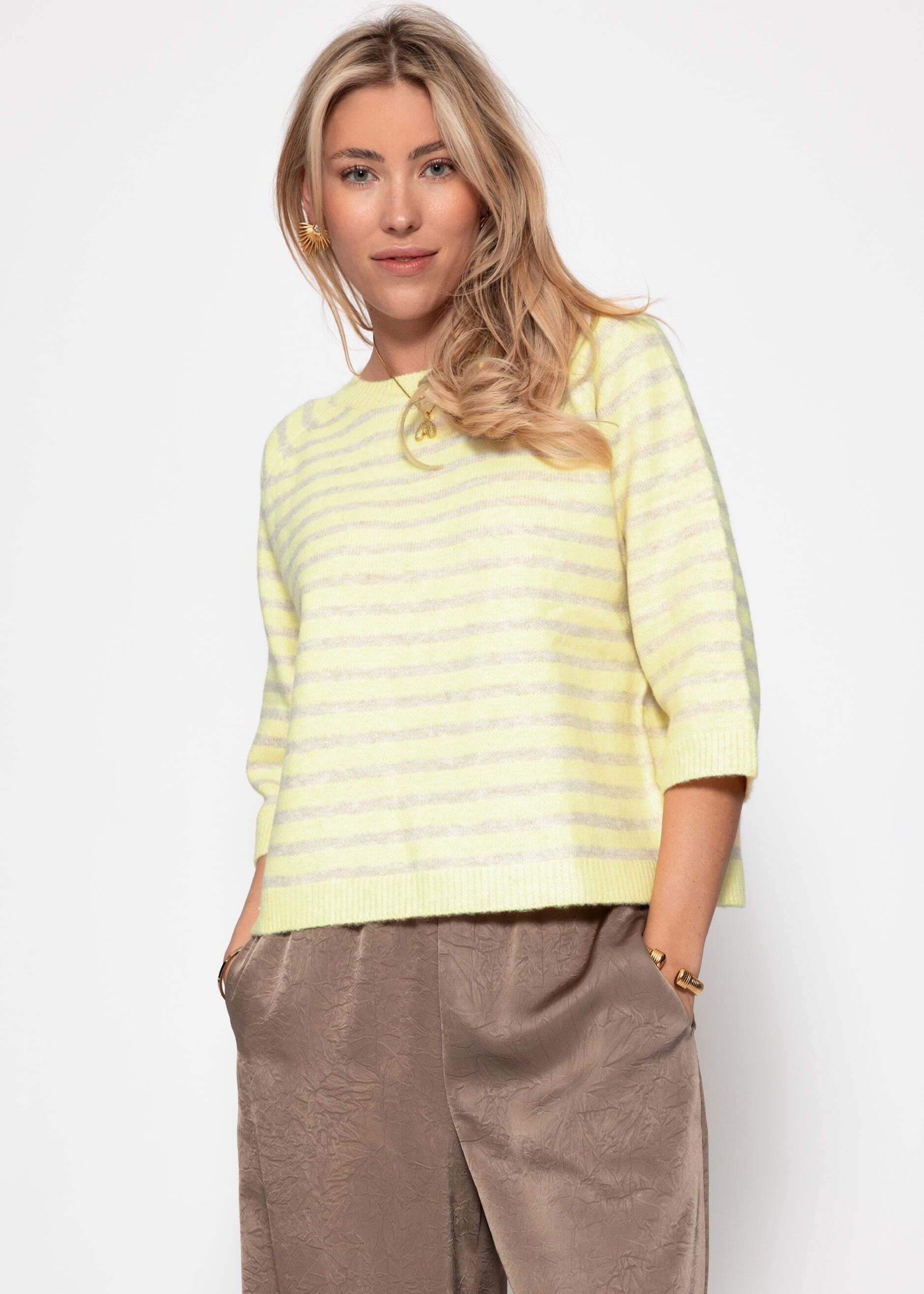 SASSYCLASSY Strickpullover Gestreiftes Strickoberteil für Damen Weicher Pul günstig online kaufen