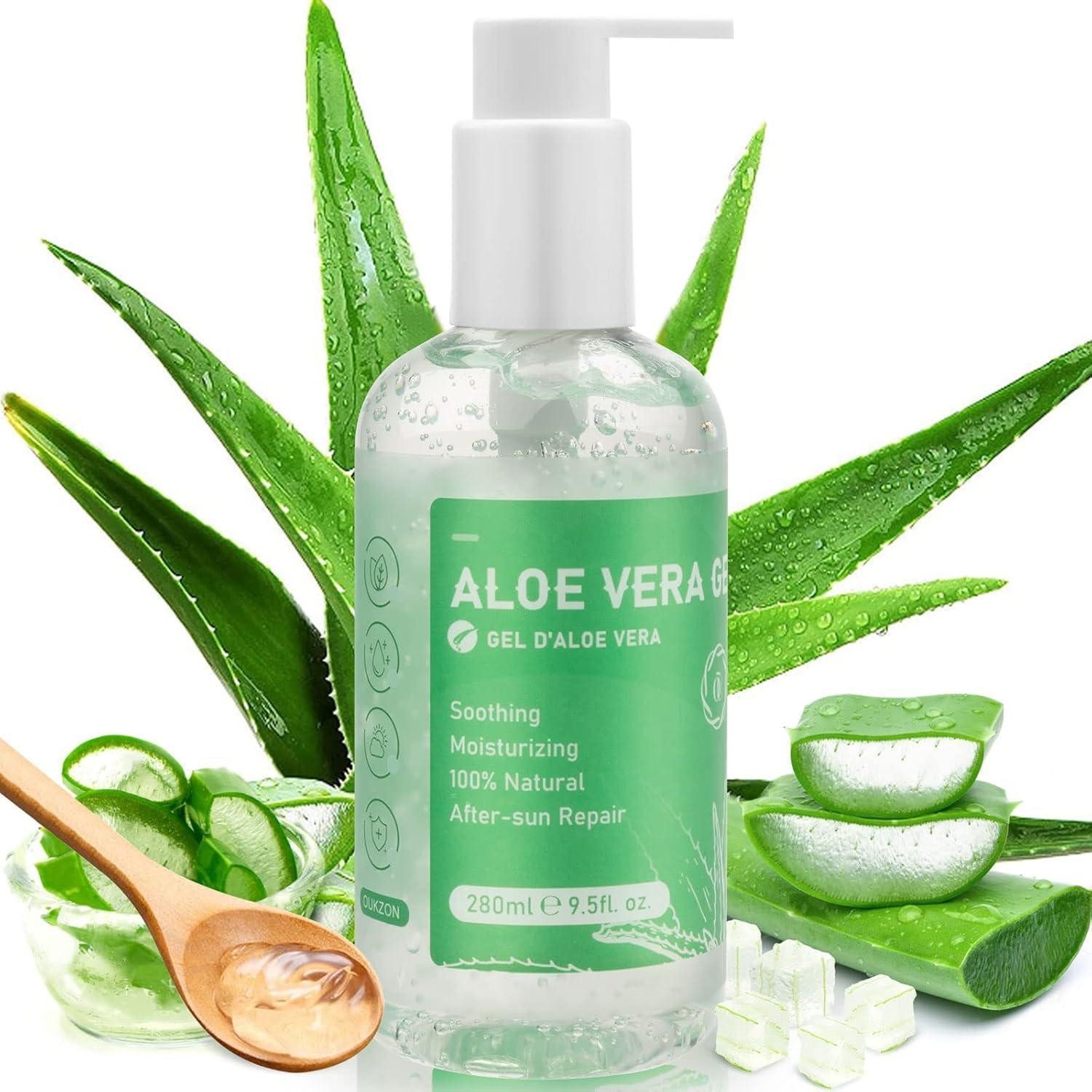 LuxusKollektion After Sun-Gel Aloe Vera Gel 100% Rein 280ml Creme für Gesicht Körper After Sun creme