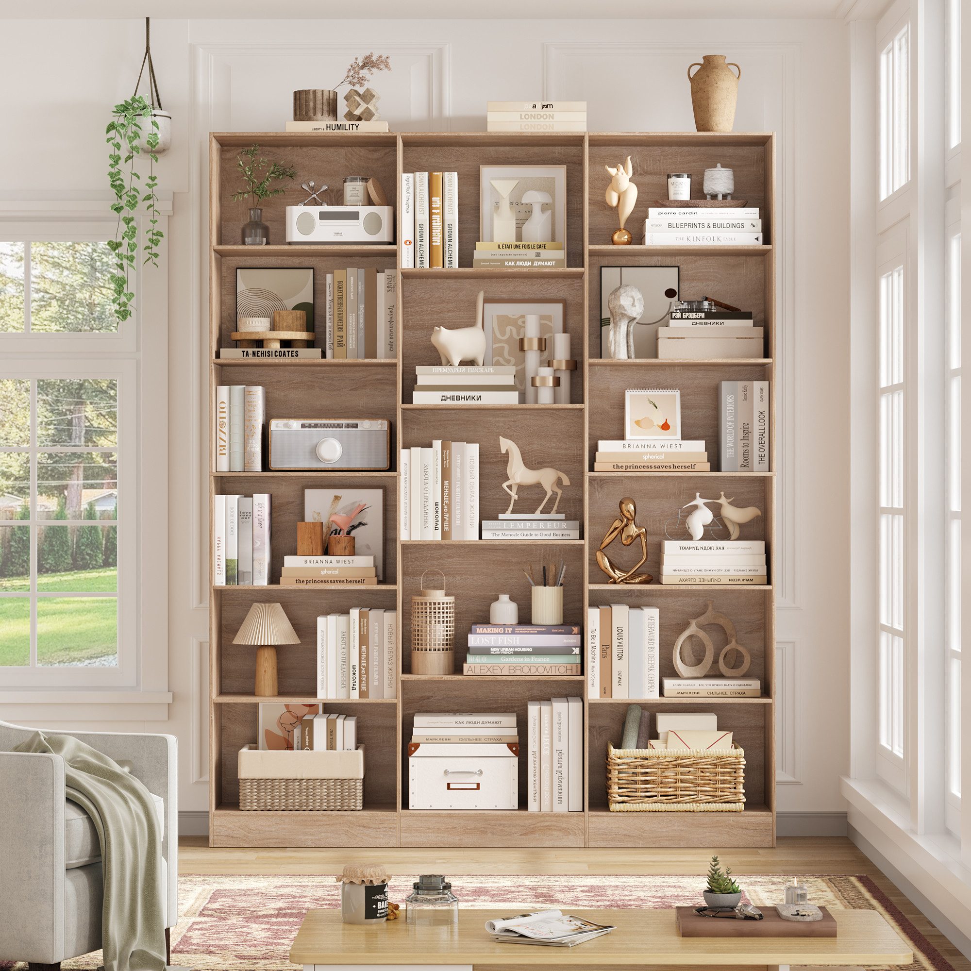 Homfa Bücherregal 188cm Standregal Büroregal Bücherschrank, mit 17 Fächern, 149x23,5x188cm