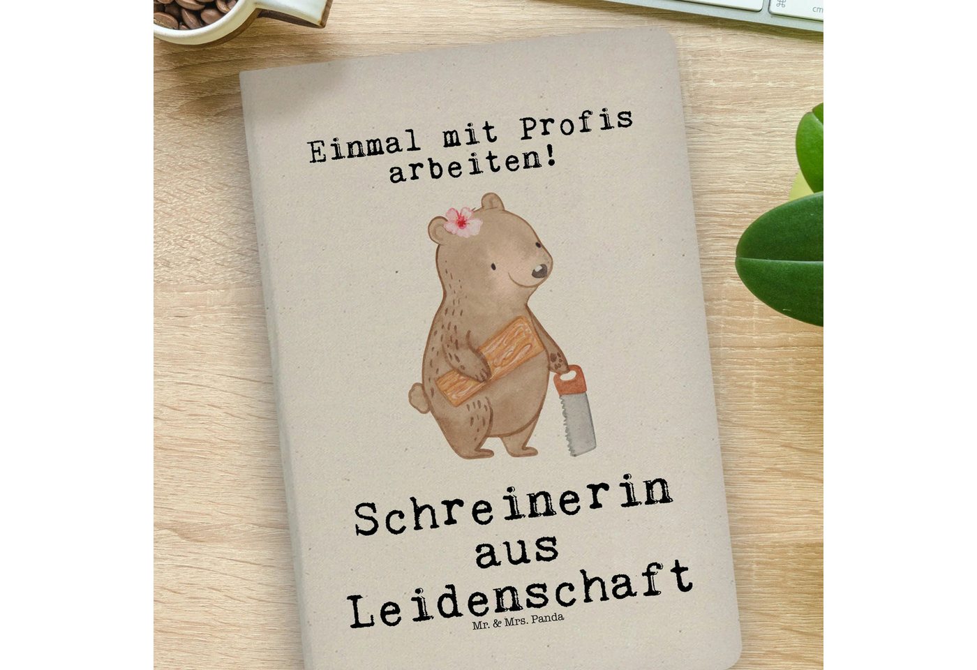 Thumbnail - Mr. & Mrs. Panda Notizbuch Schreinerin Leidenschaft - Transparent - Geschenk, DIN A4 Notizbuch F Mr. & Mrs. Panda, Premi...