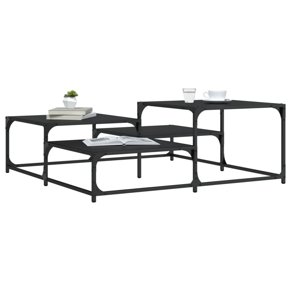 vidaXL Couchtisch Couchtisch Schwarz 107x107x40 cm Holzwerkstoff (1-St)