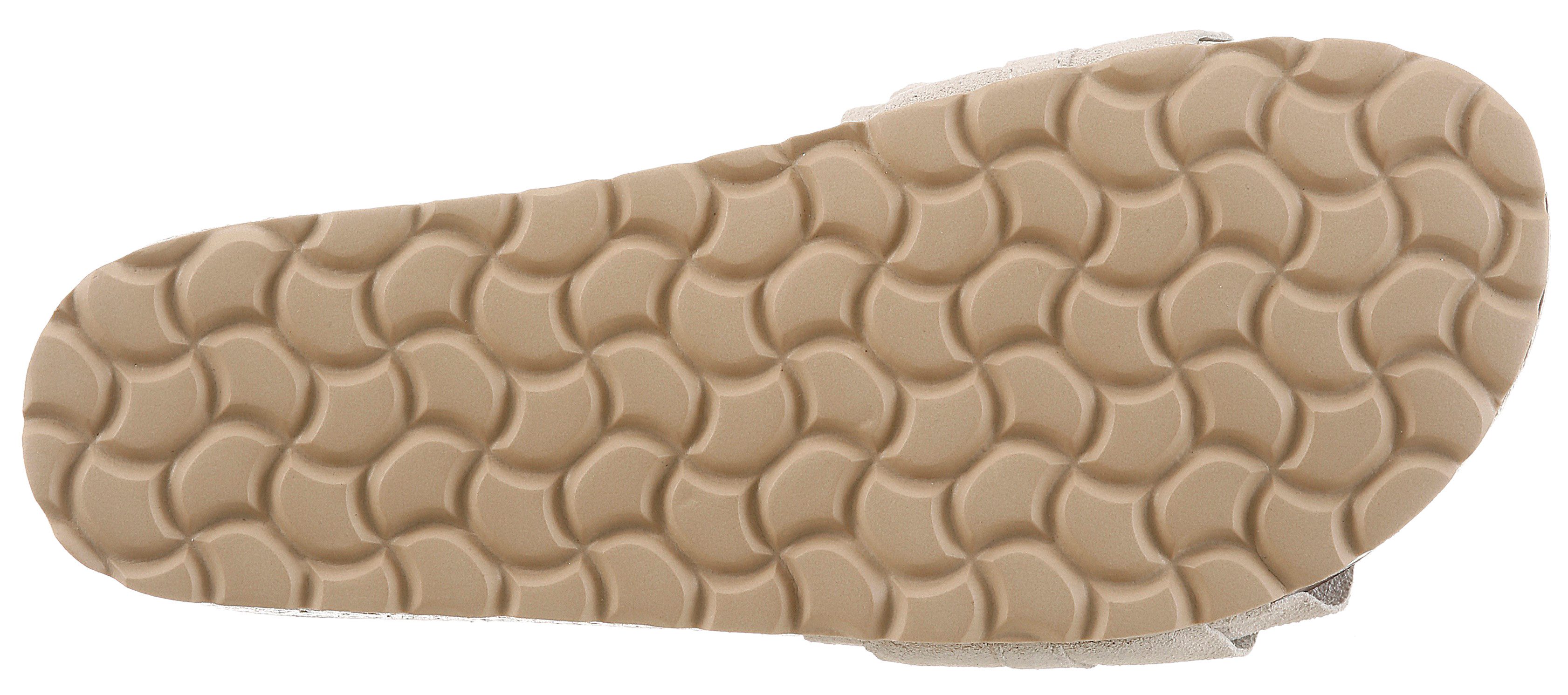 VERBENAS Rocio Roda Pantolette Sommerschuh, Flat mit geschwungenen Laschenstoff