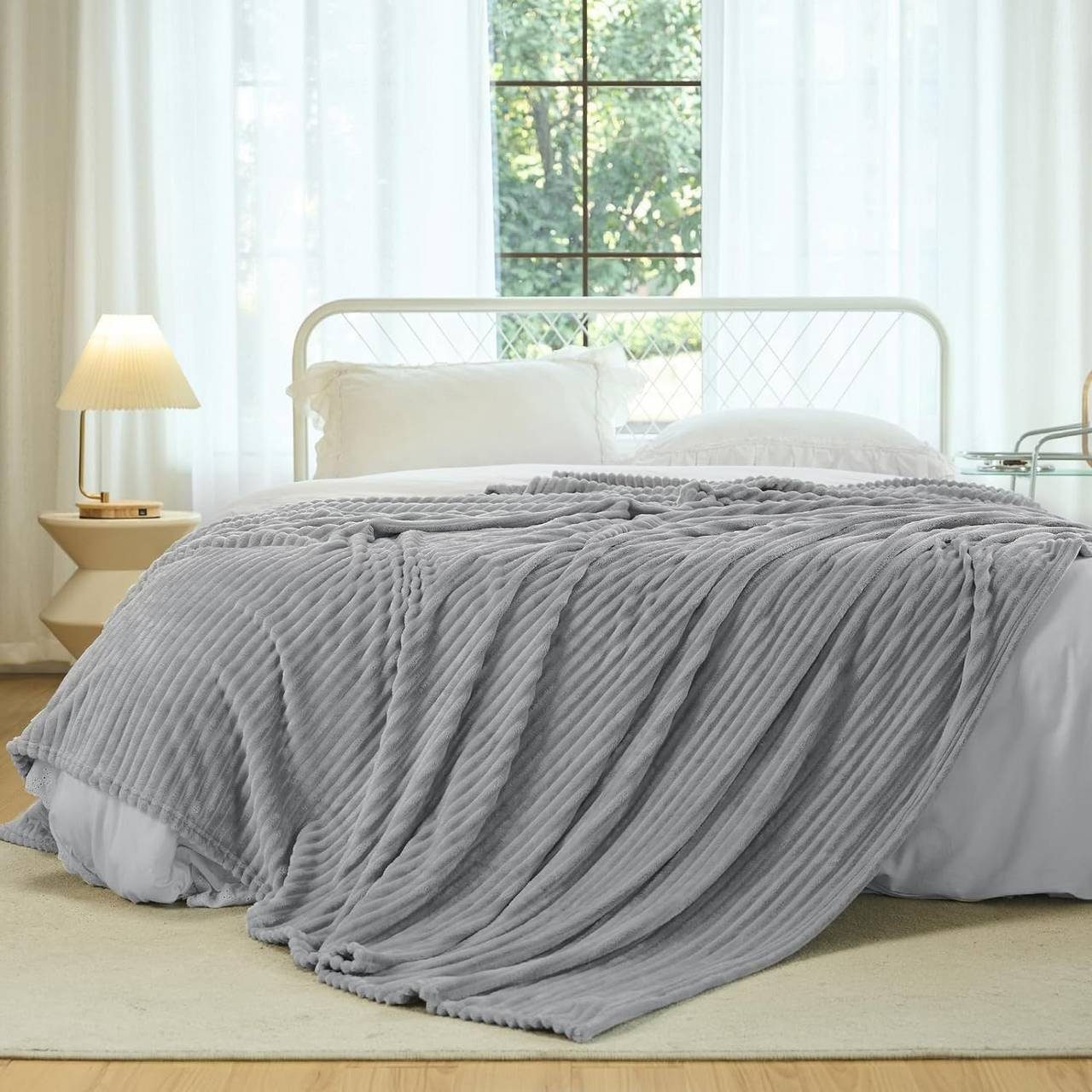 Wohndecke, Woltu, Kuscheldecke Flanell mit Streifenmuster günstig online kaufen