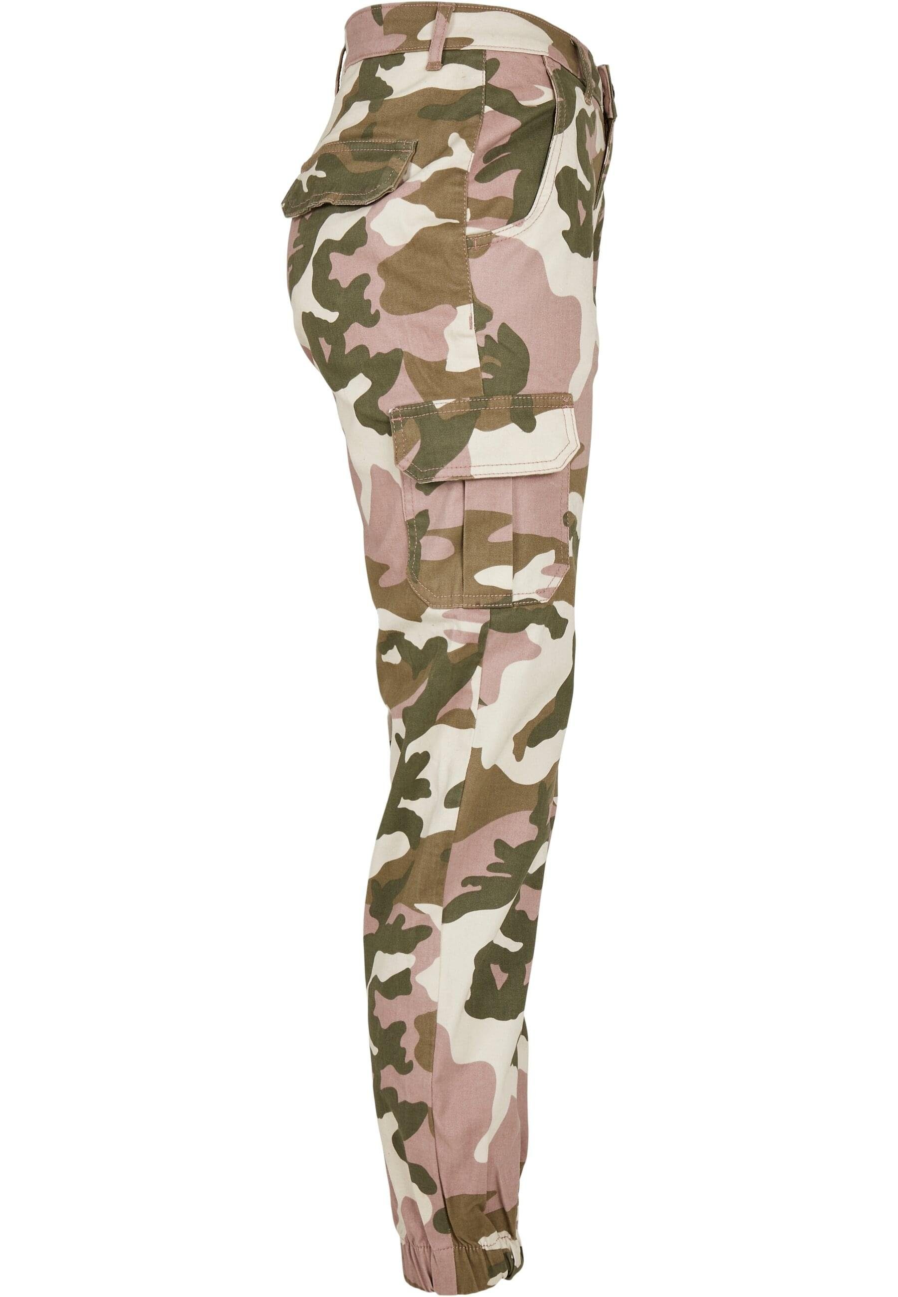 Camo Pants (1-tlg) duskrose CLASSICS Waist Cargo URBAN Damen camo High Cargohose Ladies