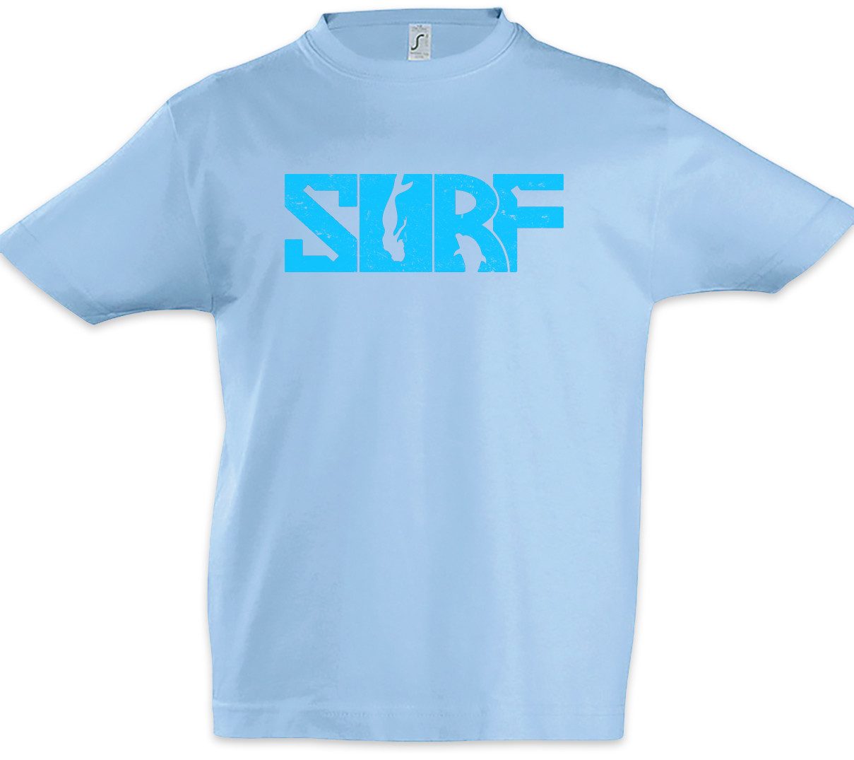 Print-Shirt Surf Kinder T-Shirt Surfing Sports Surfer Beach Island Wellenreiten