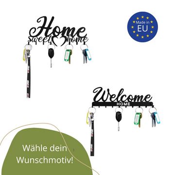 NOGGI - Home Decor Masters Schlüsselleiste Schlüsselbrett "HOME SWEET HOME", (Schlüsselbrett mit 7 Haken, Wandbefestigung im Set enthalten), Made in EU