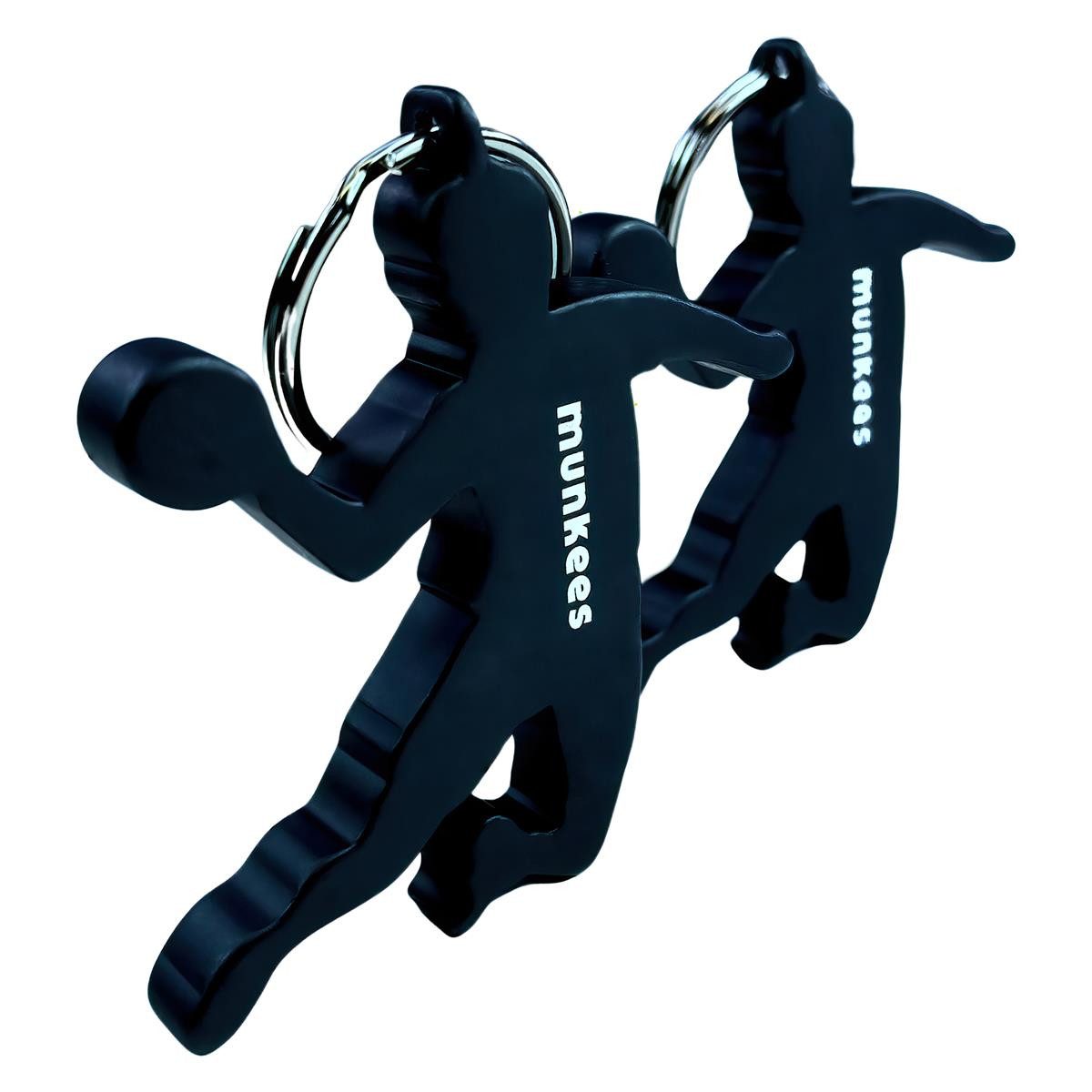 Munkees Flaschenöffner Handballer-Anhänger Schlüsselanhänger aus Aluminium (Packung, 2-tlg), ultraleicht, langlebig & mit integriertem Flaschenöffner