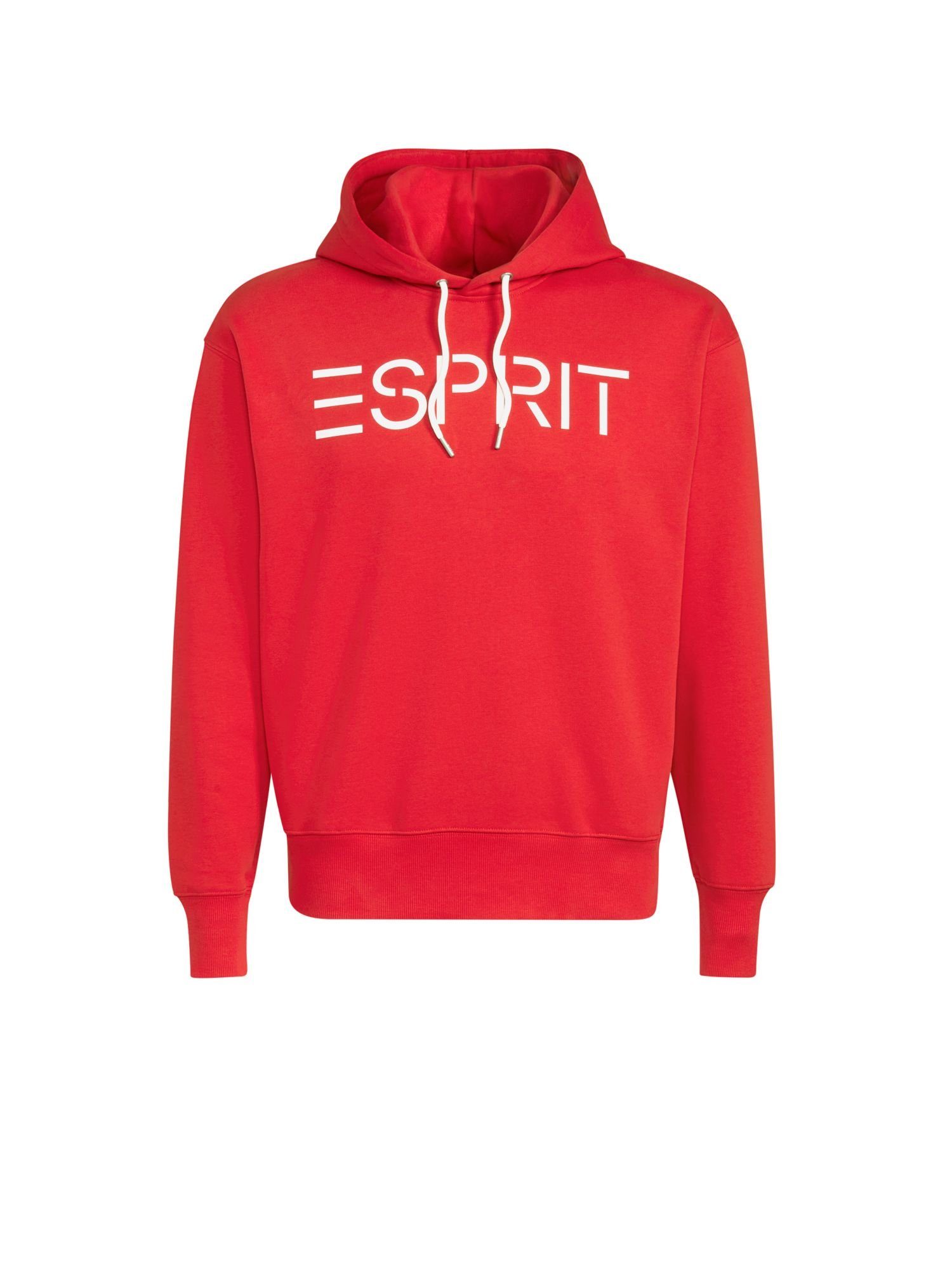 Esprit Sweatshirt Unisex Fleece-Hoodie mit Logo (1-tlg) RED