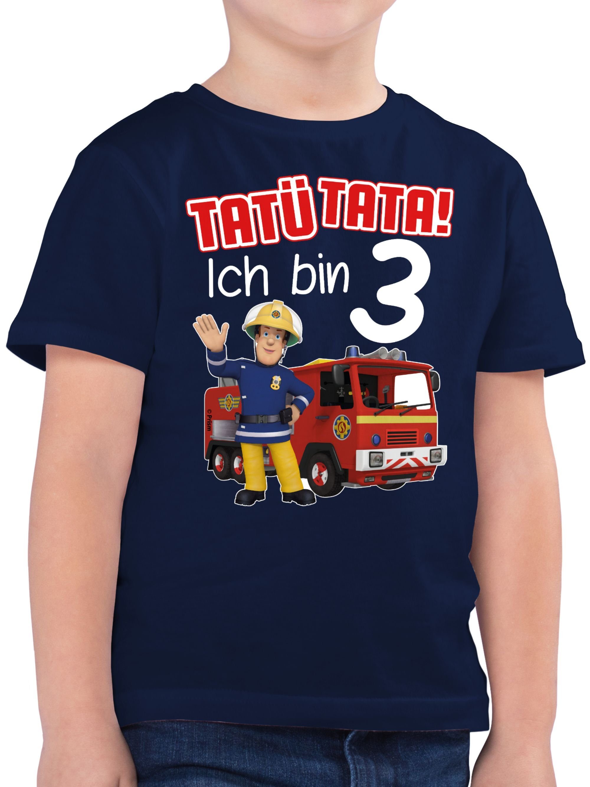 Shirtracer T-Shirt Tatü Tata! Ich bin 3 Geburtstag Feuerwehr I Feuerwehrmann (1-tlg) Feuerwehrmann Sam Jungen